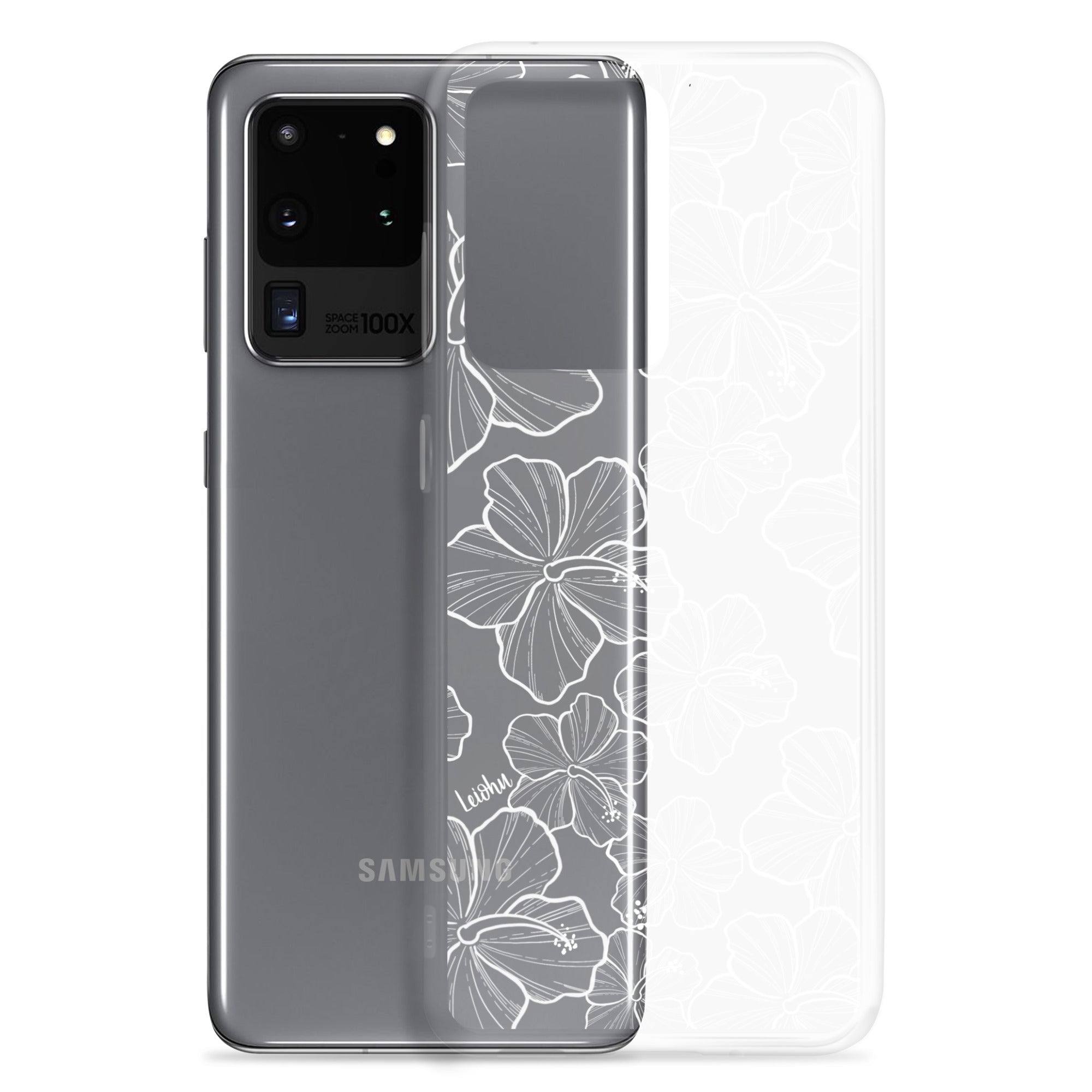 Hibiscus Flower Design Clear Phone Case for Samsung Galaxy S21/S20/Note 20 - Slim Protective Cover with Scratch Resistance - Perfect for Everyday Use, Work, and Travel