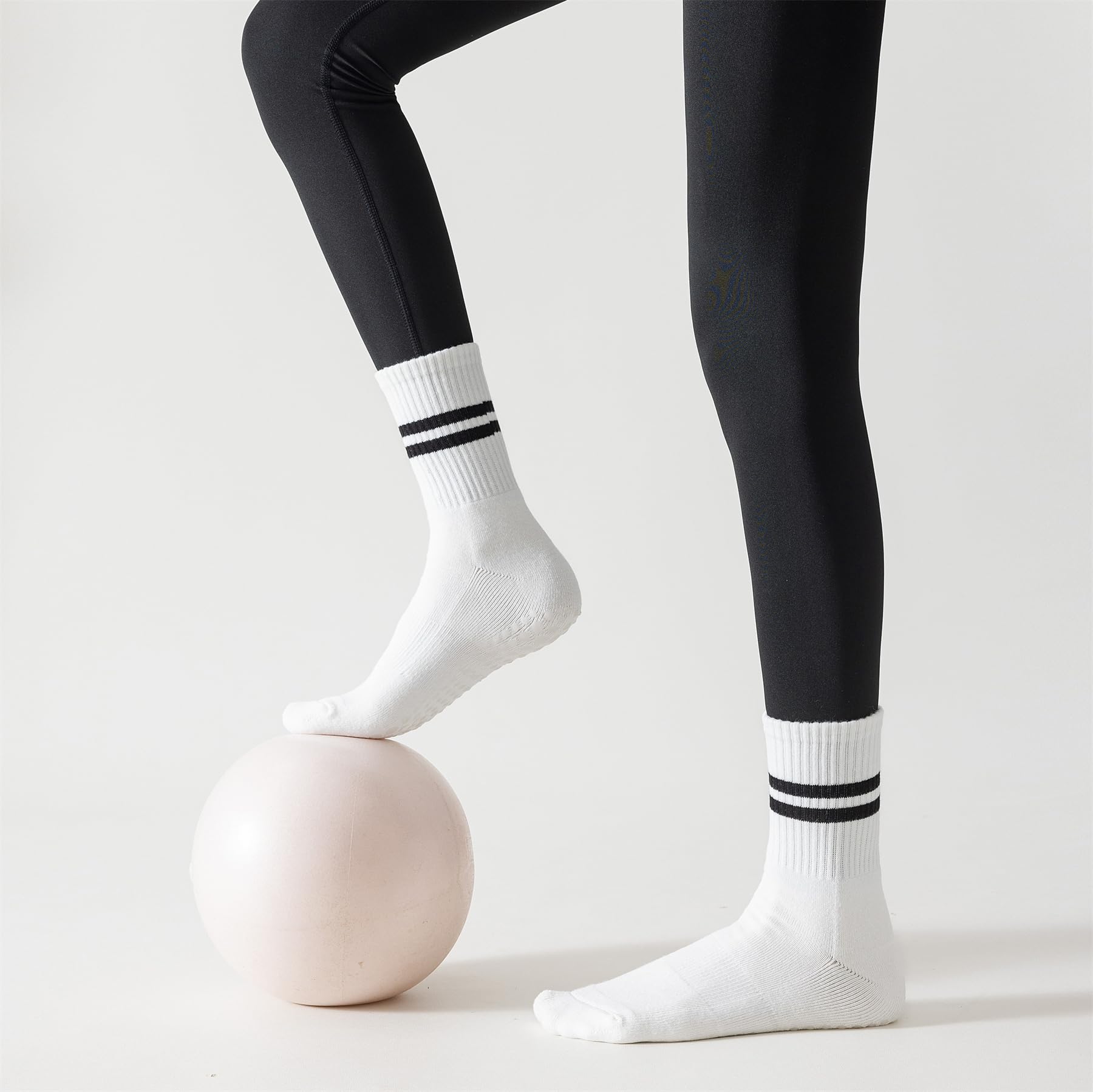 Flydo 3 Pack Non-Slip Grip Socks for Women - Anti-Slip Yoga Socks with Grips for Pilates, Barre, Ballet & Dance Workout - Perfect for Studio Classes, Home Workouts and Gym Sessions