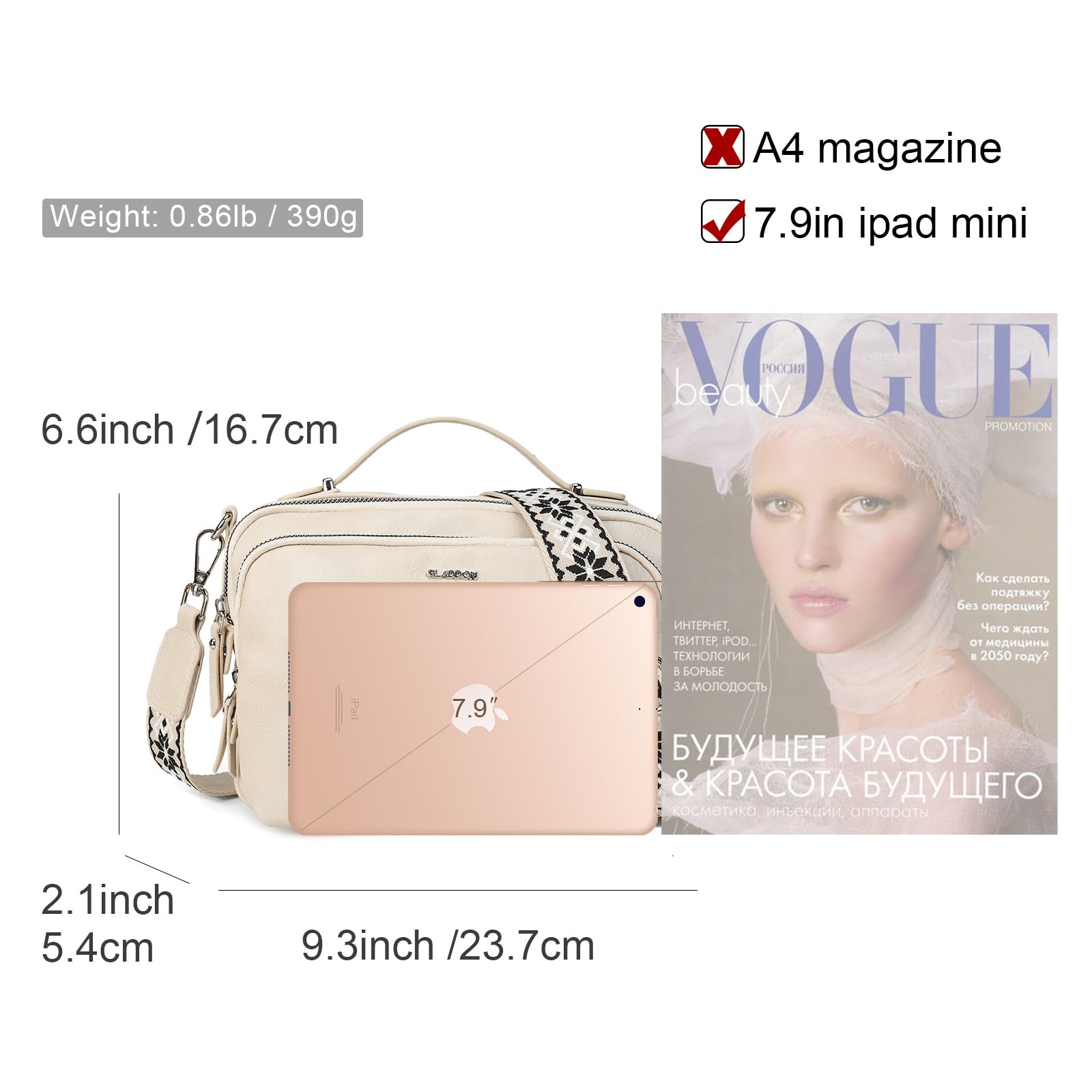 Gladdon Women's Leather Shoulder Bag with Zipper - Stylish Crossbody Purse for Everyday Use, Work & Travel | Small Handbag for Women