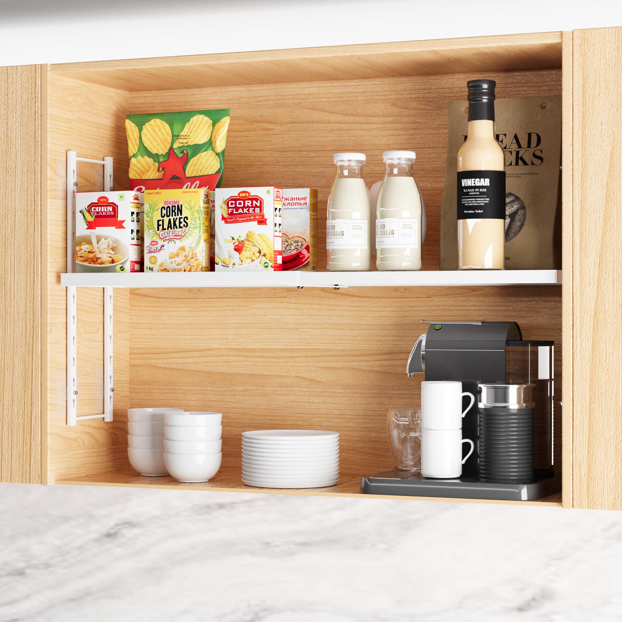 SOFRON Pantry Shelves Storage Organizer - Wall Mounted Closet Shelving System (2 Pack) - Perfect for Kitchen, Bathroom, Garage & Closet Organization