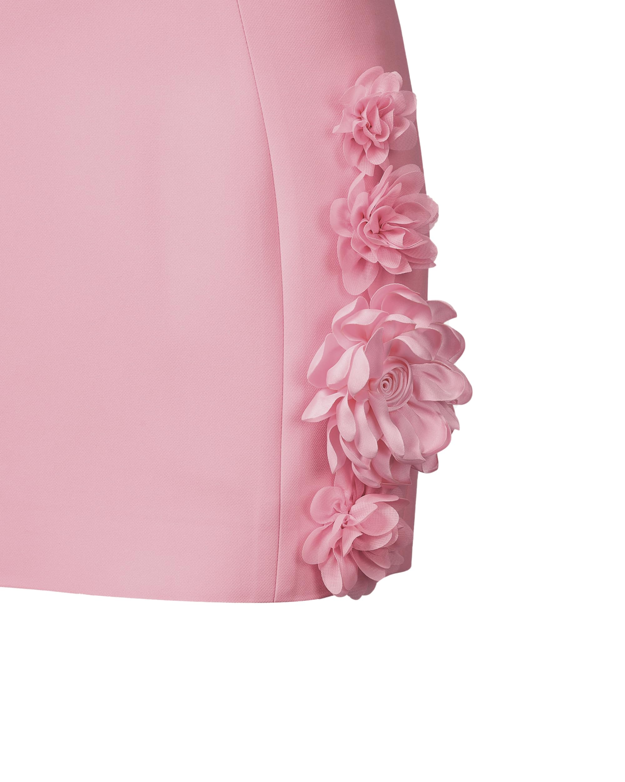JW PEI Women's Elaina Pink Rosette Applique Mini Dress - Elegant Floral Cocktail Party Dress for Weddings, Date Nights & Special Occasions