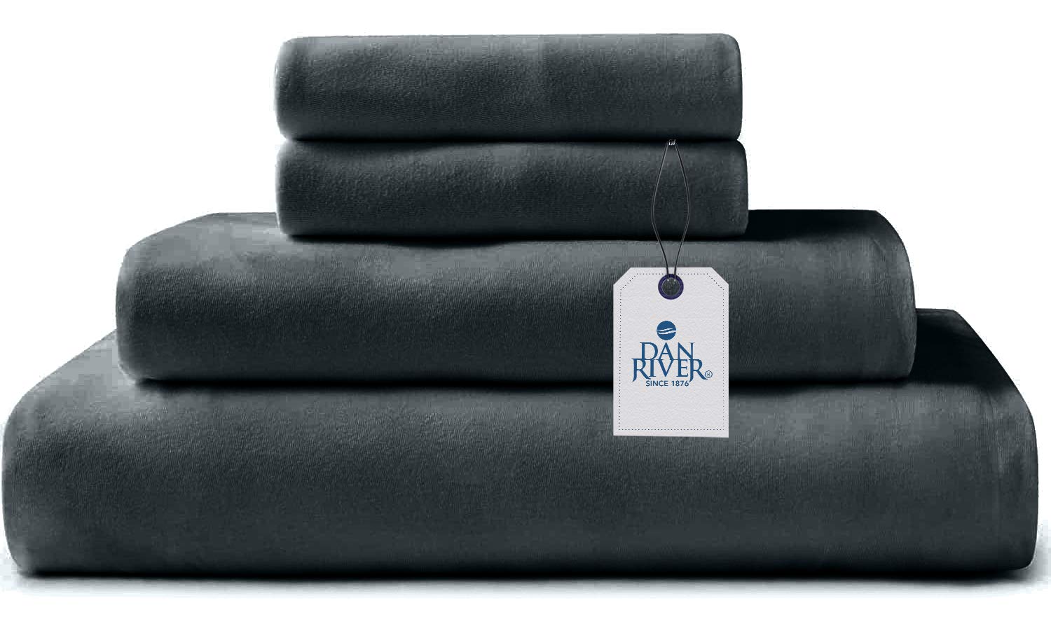 Luxury 100% Cotton Jersey Sheet Set - King Size 4-Piece Dark Grey | Ultra Soft T-Shirt Material | Deep Pocket All Season Bedding | Perfect for Cozy Sleep, Guest Rooms & Modern Bedrooms