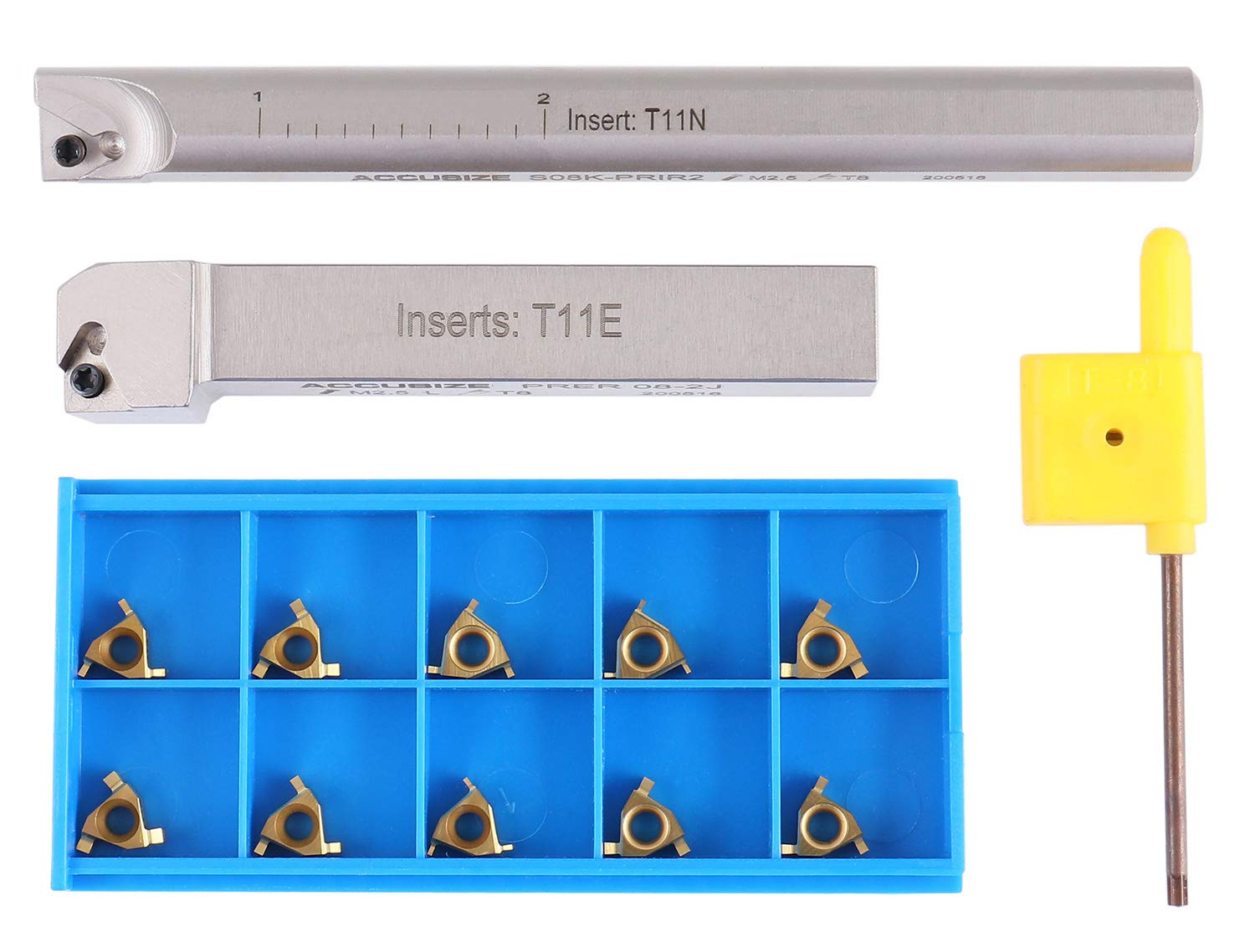 Accusize Industrial Tools 1/2'' Shank 2-Piece Indexable Groove Tool Set 0028-1230 for Metalworking & Machining