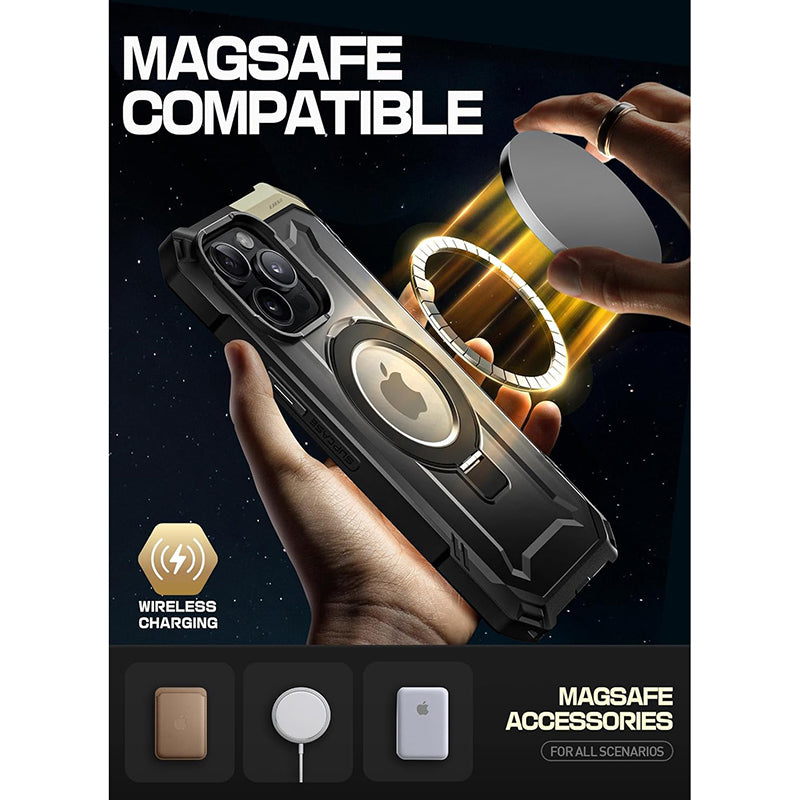 iPhone 15 Pro Max Case 6.7 Inch - Shockproof MagSafe Compatible Protective Cover with Grip - Black | Perfect for Workouts, Travel & Everyday Use