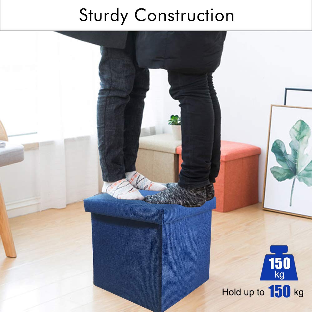 Multi-Purpose Folding Storage Ottoman Cube - 11.8