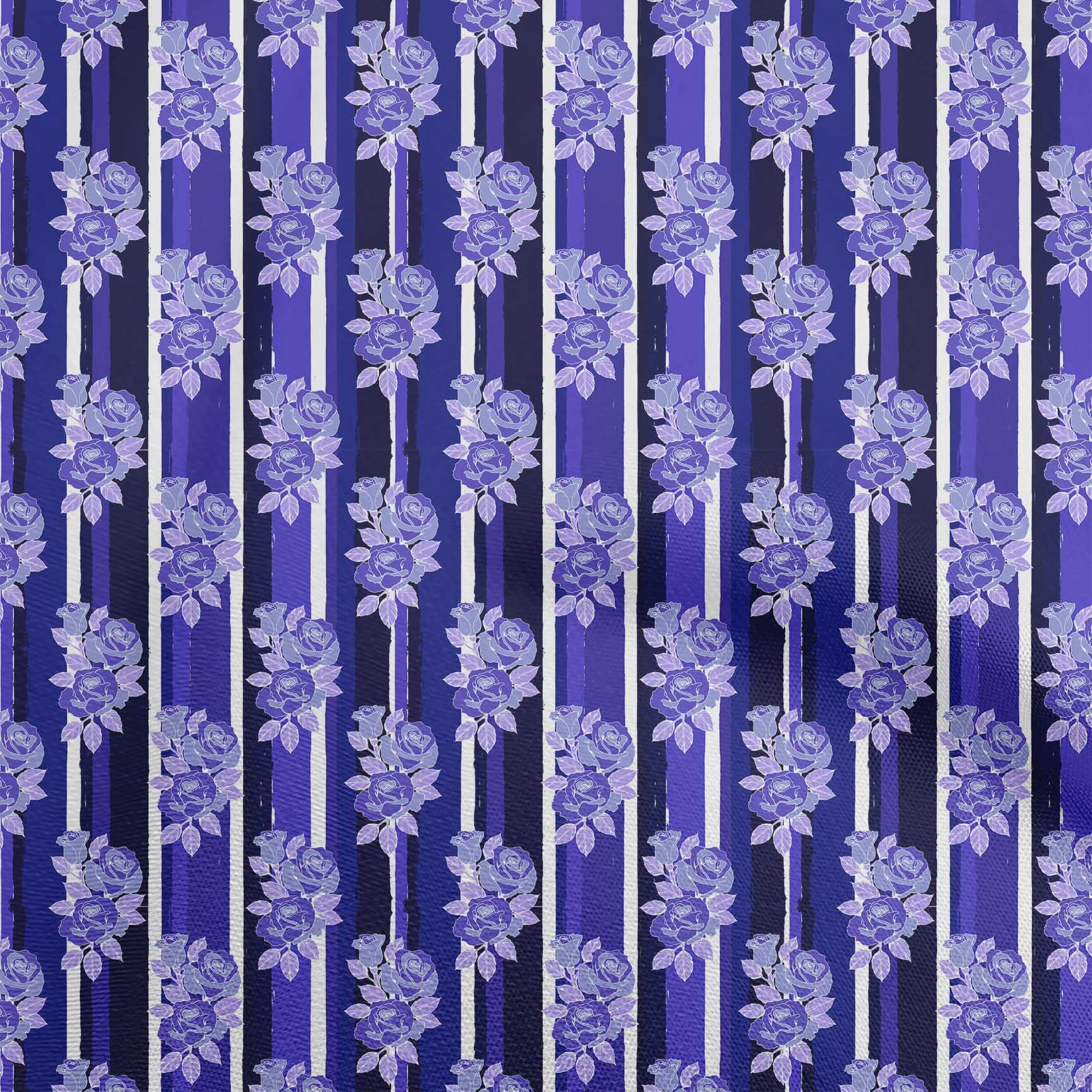 oneOone Velvet Dark Purple Floral Print Fabric - 58 Inch Wide Sewing Material for DIY Clothing, Dresses & Home Decor | Soft, Luxurious & Durable by The Yard