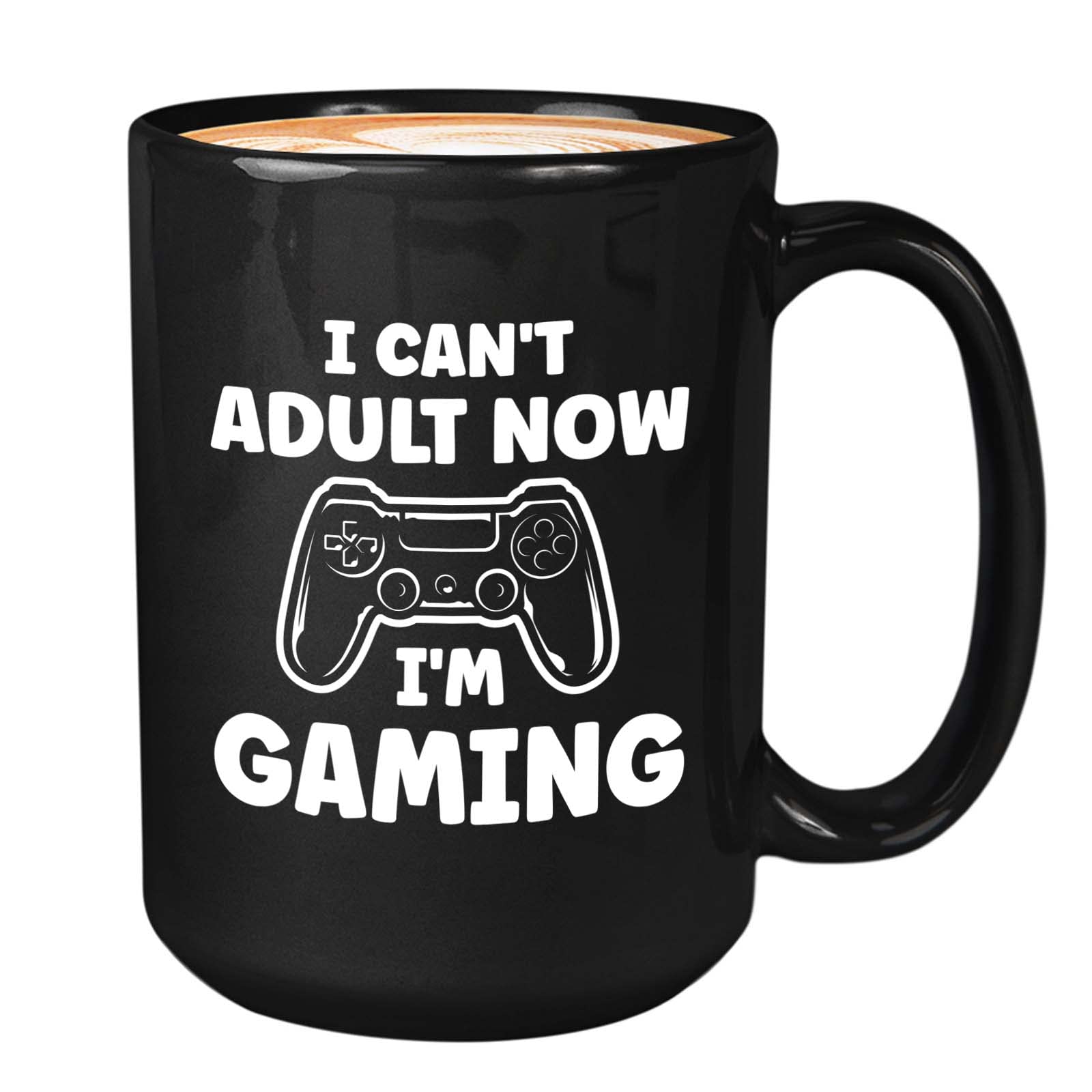 Bubble Hugs 15oz Black Gaming Coffee Mug - Funny 'Now I'm Gaming' Design for Video Game Lovers - Perfect Gift for Console Gamers, Multiplayer & Shooting Game Enthusiasts - Great for Gaming Sessions, Office Use & Geek Decor