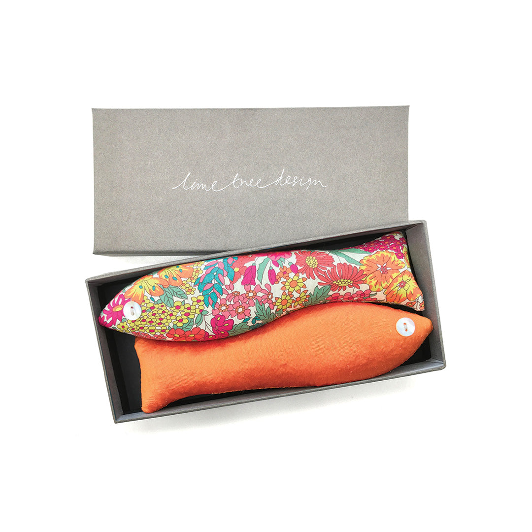 Lavender Scented Fish Sachets - Set of 2 Orange Aromatherapy Bags for Drawers, Closets & Car Freshener - Natural Home Fragrance & Stress Relief