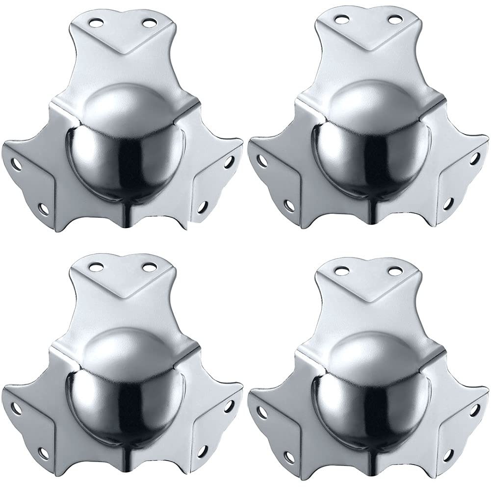 Furniture Edge Protectors - 4 Pack Bright Chrome Corner Guards for Tables, Cabinets, Wooden Boxes & Jewelry Cases - Prevent Scratches & Damage - Ideal for Home, Office & Storage Use