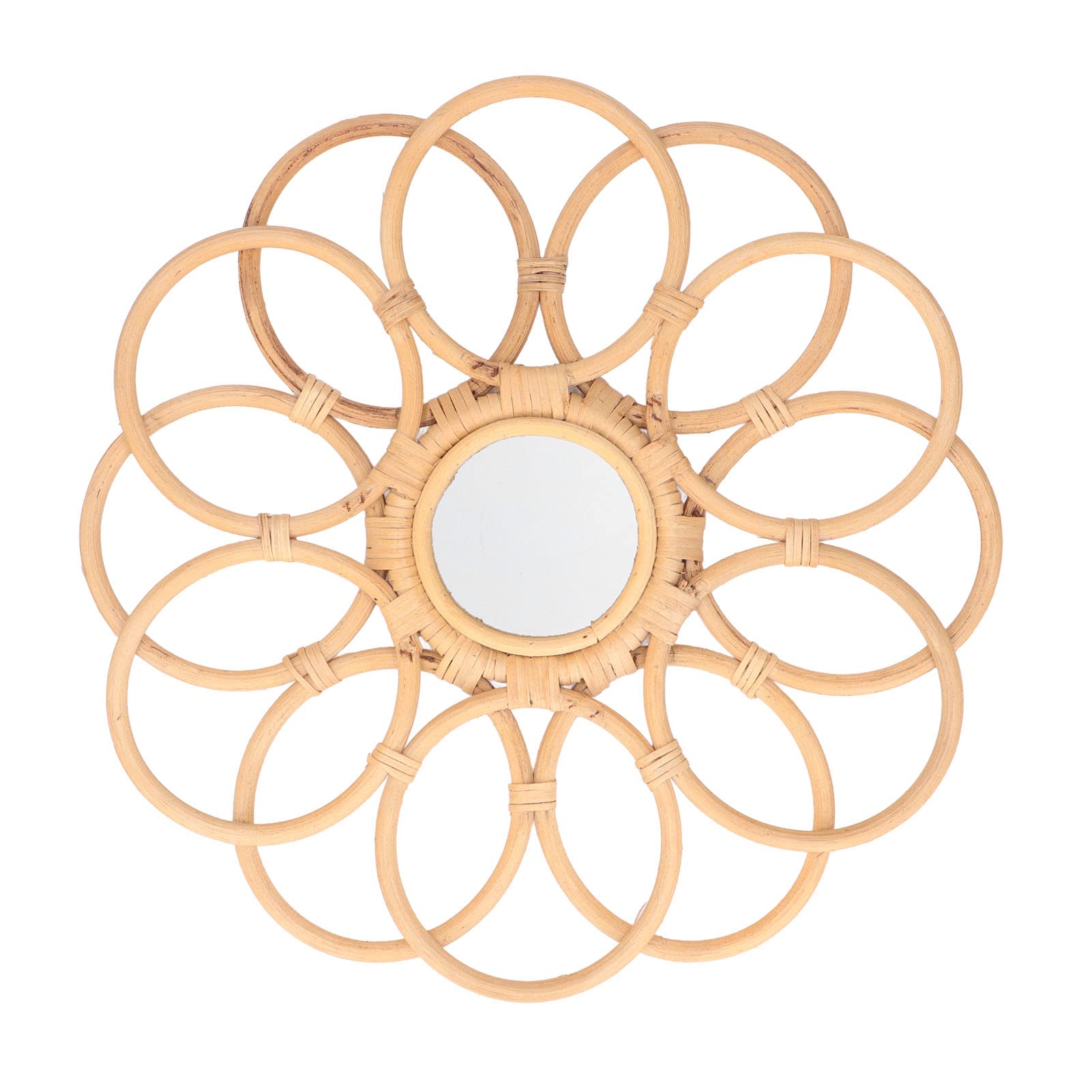 Cyrank Decorative Wall Mirror - Nordic Flower Design Hanging Mirror for Home Decor, Retro Art Wall Mounted Mirror - Perfect for Living Room, Bedroom & Entryway