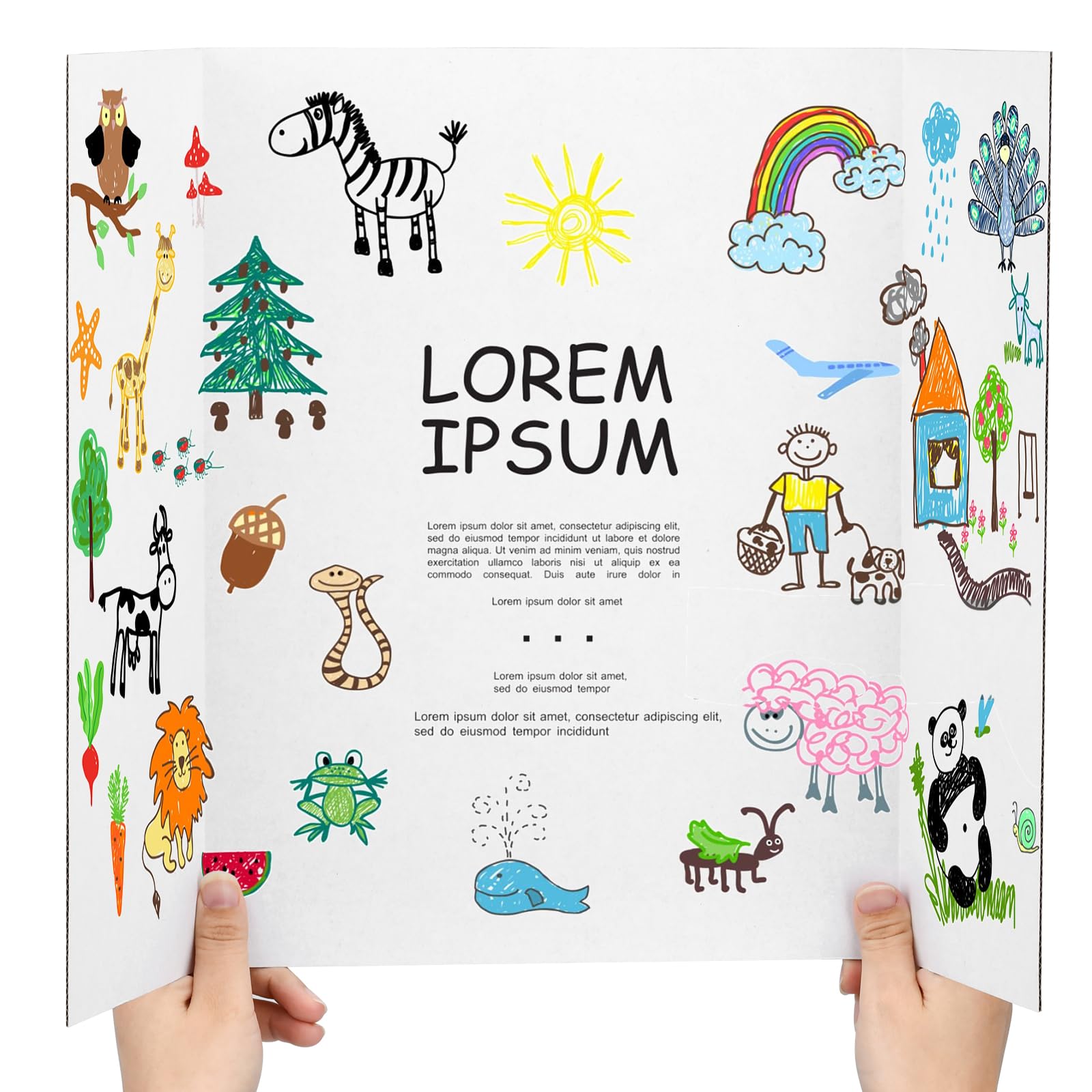 4-Pack White Corrugated Trifold Poster Boards 26x17 Inches - Includes Sticky Accessories for School Projects, Science Fairs, Business Presentations & Office Displays - Durable Presentation Display Boards for Students & Professionals