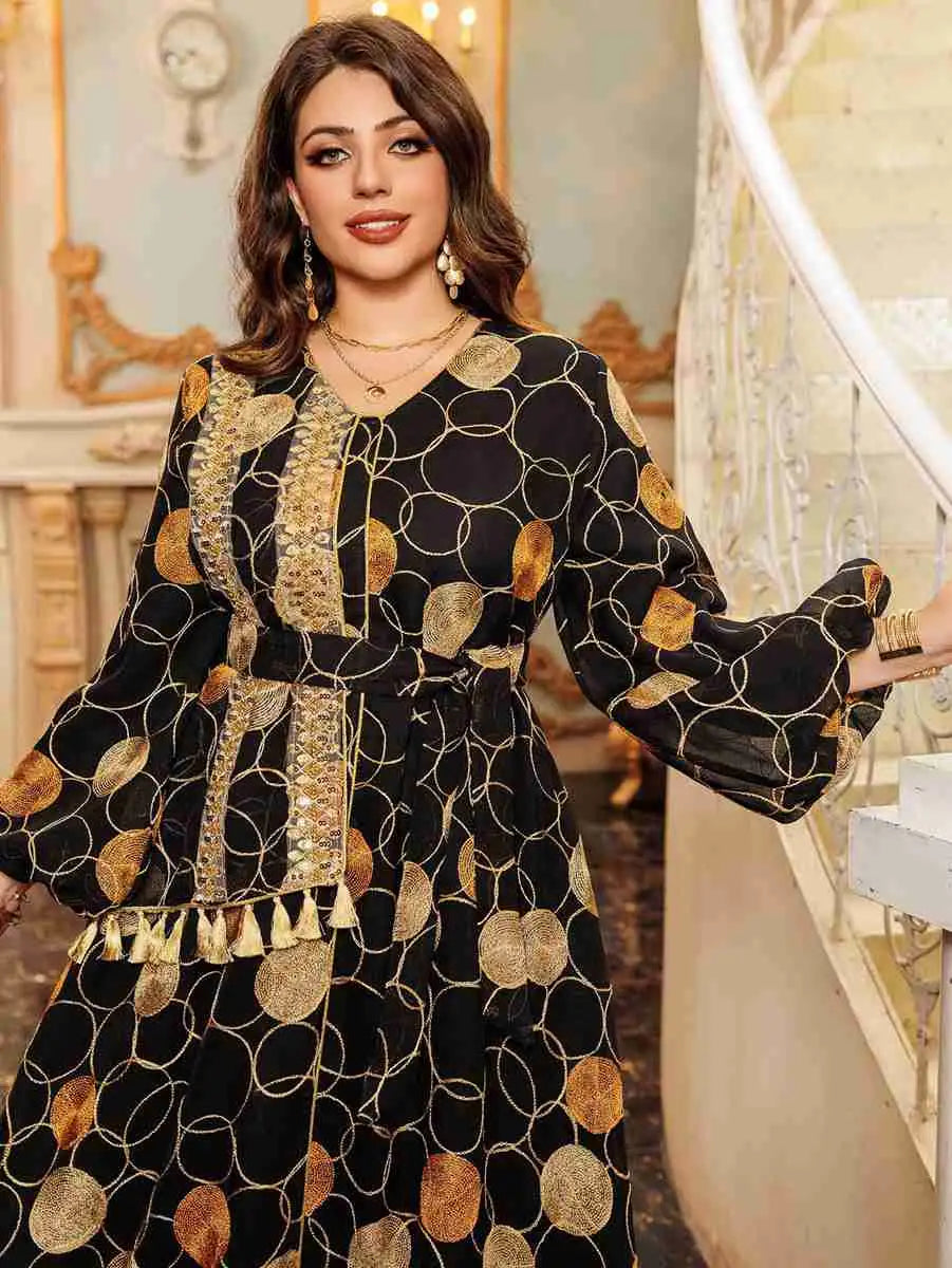 Elegant Eid Embroidery Mesh Caftan Dress for Women - Breathable Floral Lace Kaftan for Special Occasions & Summer Parties - Perfect for Eid Celebrations, Weddings, and Beach Vacations
