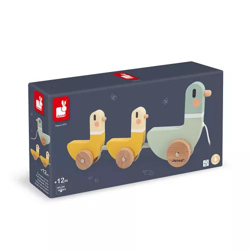 Handmade Wooden Pull Toy Ducks for Toddlers - Classic Pull Along Duck Toy for Kids, Perfect for Early Learning & Indoor/Outdoor Playtime