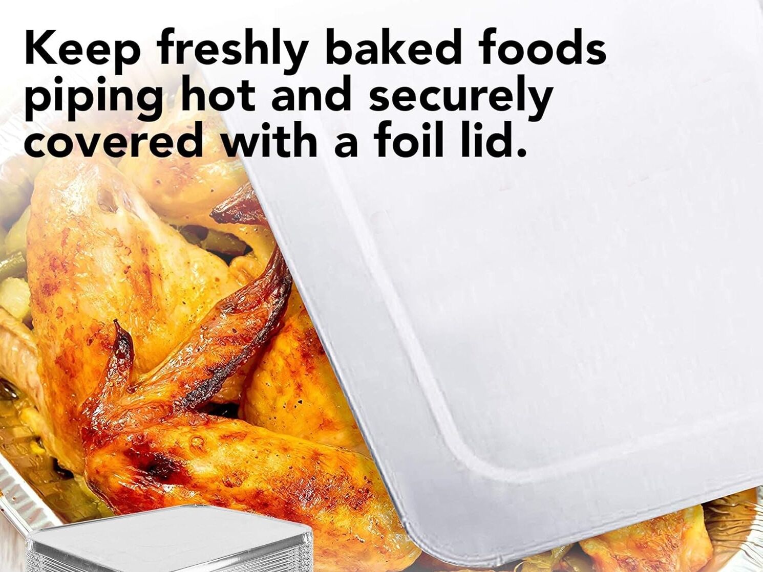 144-Pack Aluminum Disposable Foil Food Containers with Lids - 20x11x5cm Bulk Baking Pans for Meal Prep, Catering & Party Serving