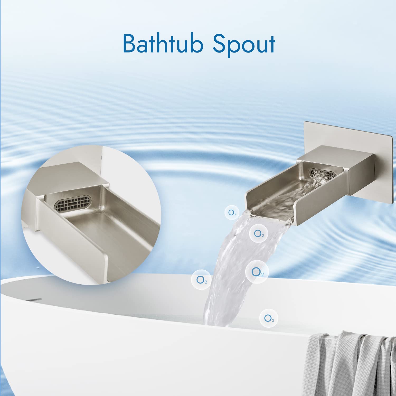 12 Inch Brushed Nickel Rainfall Shower Head with Handheld Spray & Waterfall Tub Spout - 3 Function Mixer Shower Faucet Combo Set for Bathroom Ceiling Mount | Perfect for Luxurious Spa-Like Experience and Modern Home Renovation