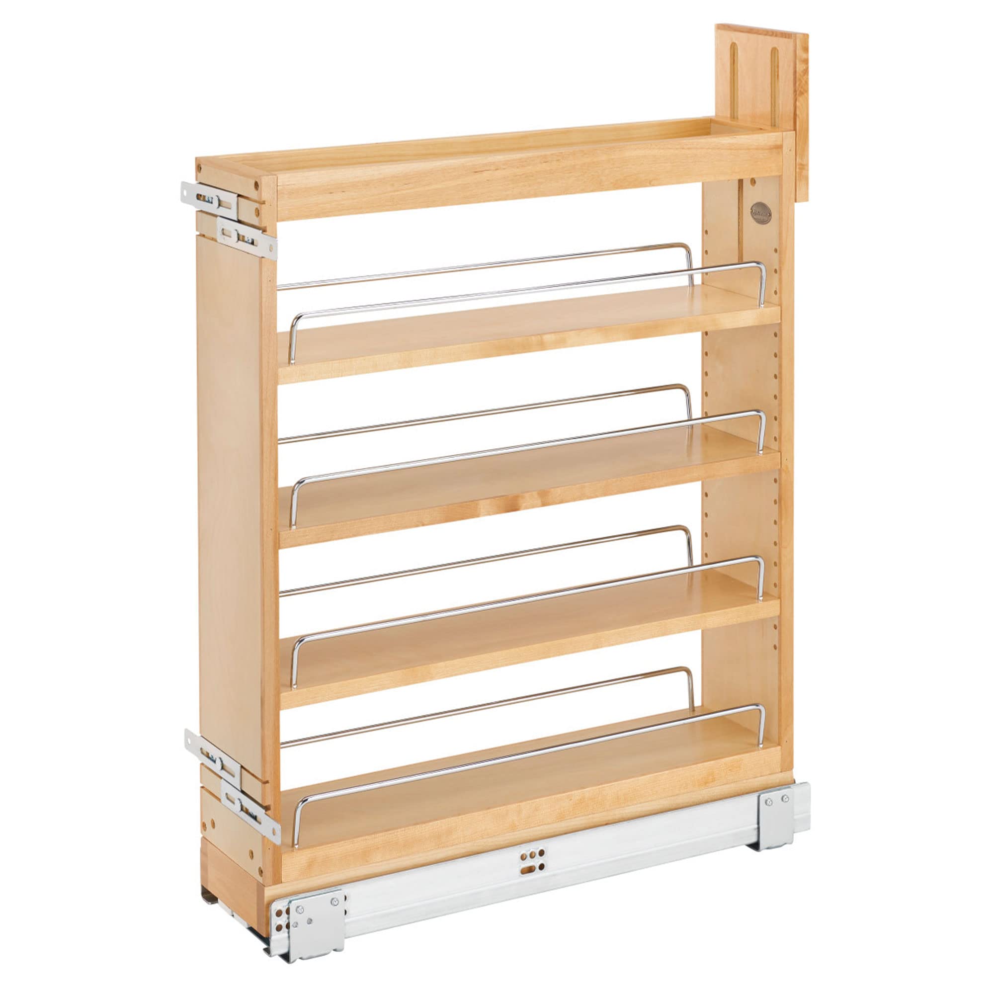 Rev-A-Shelf 5.5-Inch Pullout Cabinet Organizer with Soft-Close Full Extension Slides & Adjustable Shelves - Perfect for Kitchen and Bathroom Storage (Model 448-BCSC-5C) - Ideal for Spice Racks, Cleaning Supplies, and Toiletries Organization