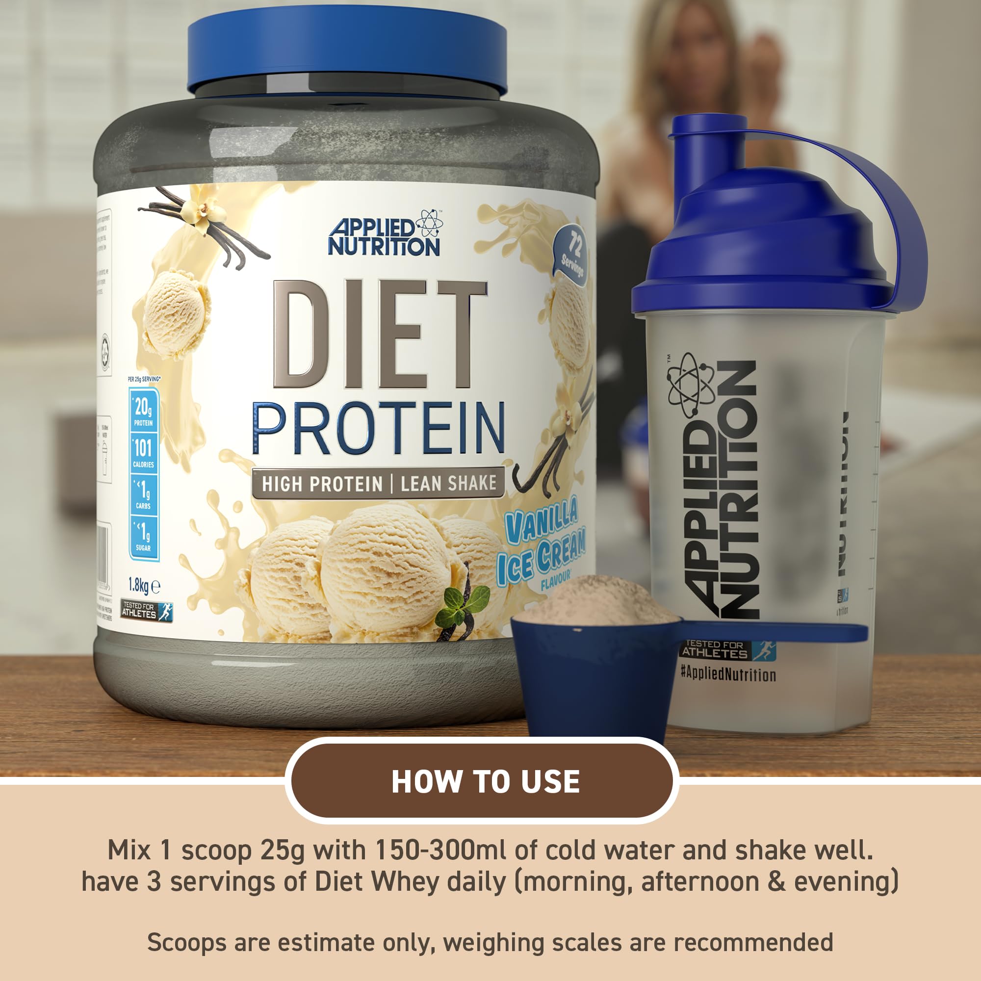 Applied Nutrition Diet Whey Protein Powder 1.8kg (4lb) - High Protein Low Carb Lean Muscle Shake for Weight Loss & Management | Perfect for Post-Workout Recovery & Healthy Meal Replacement