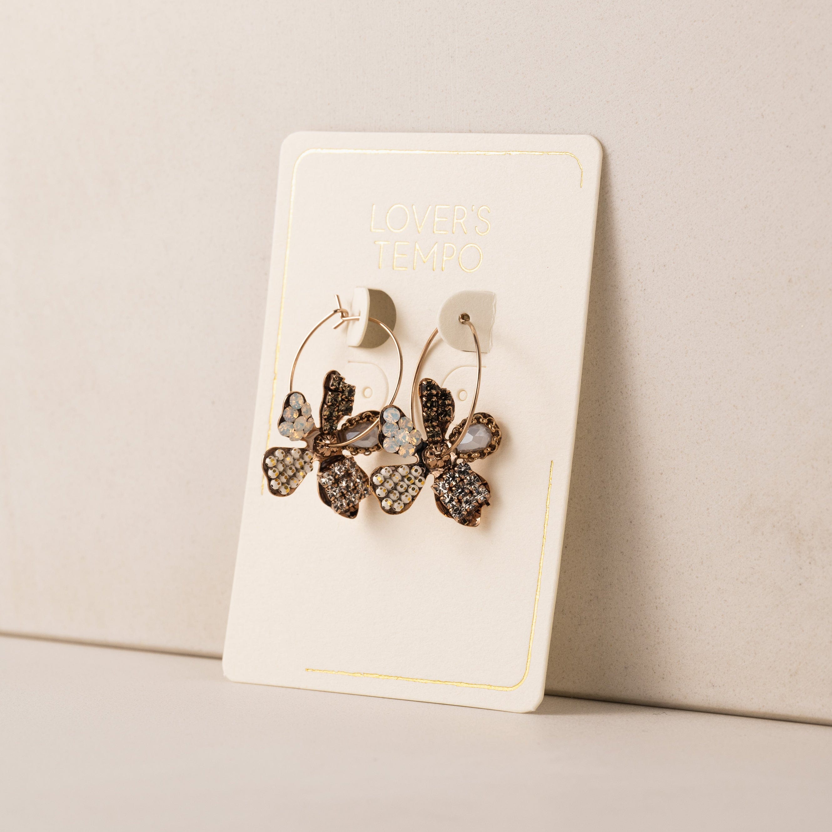 Primrose Drop Hoop Earrings - Dainty Floral Gold Plated Earrings for Women, Elegant Everyday Jewelry Gift | Perfect for Weddings, Date Nights & Office Wear