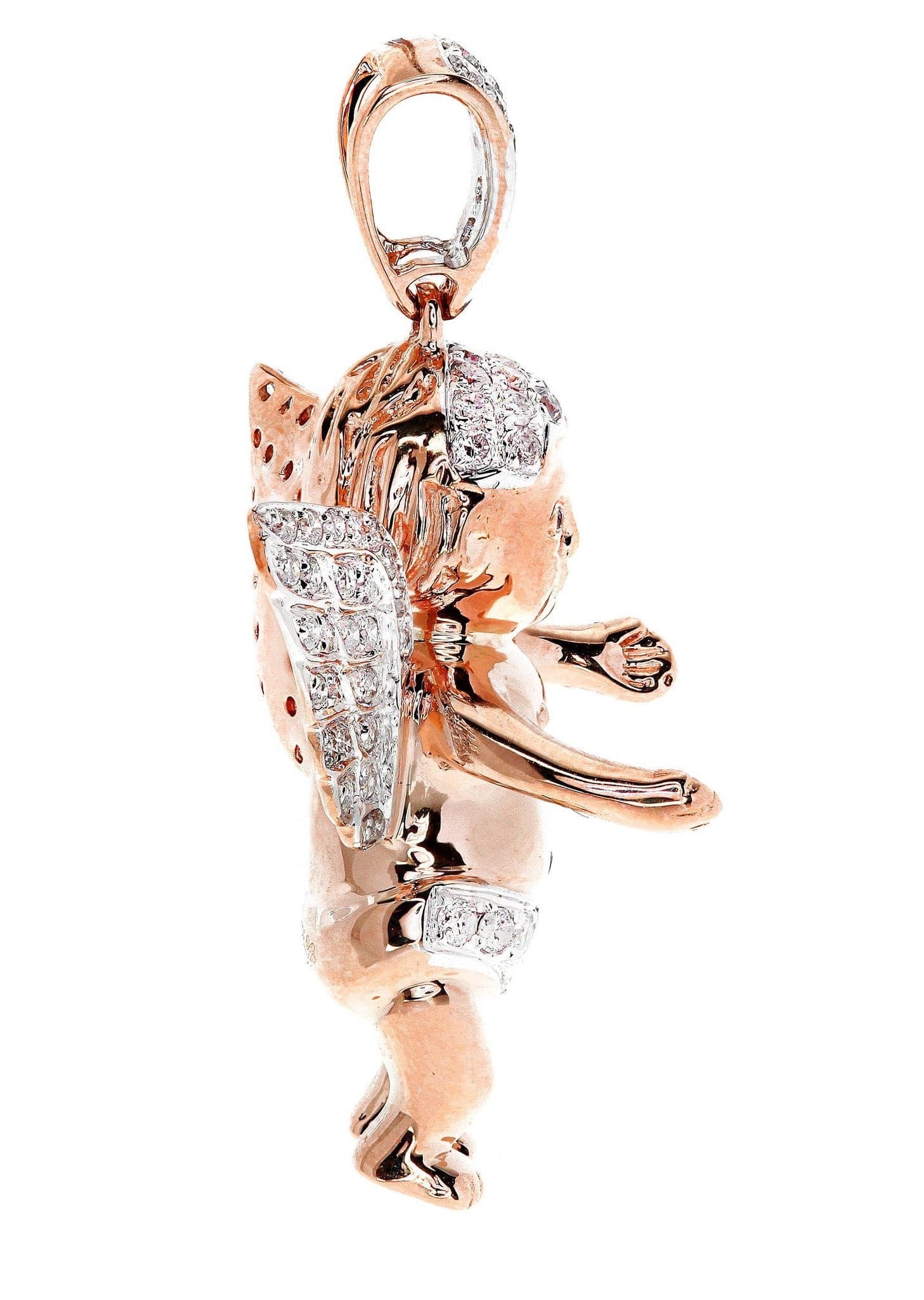 Diamond Angel Pendant Necklace - 9.49g Solid Gold with 0.99ct Genuine Diamonds - Perfect for Christmas Gifts, Anniversary Presents & Special Occasions