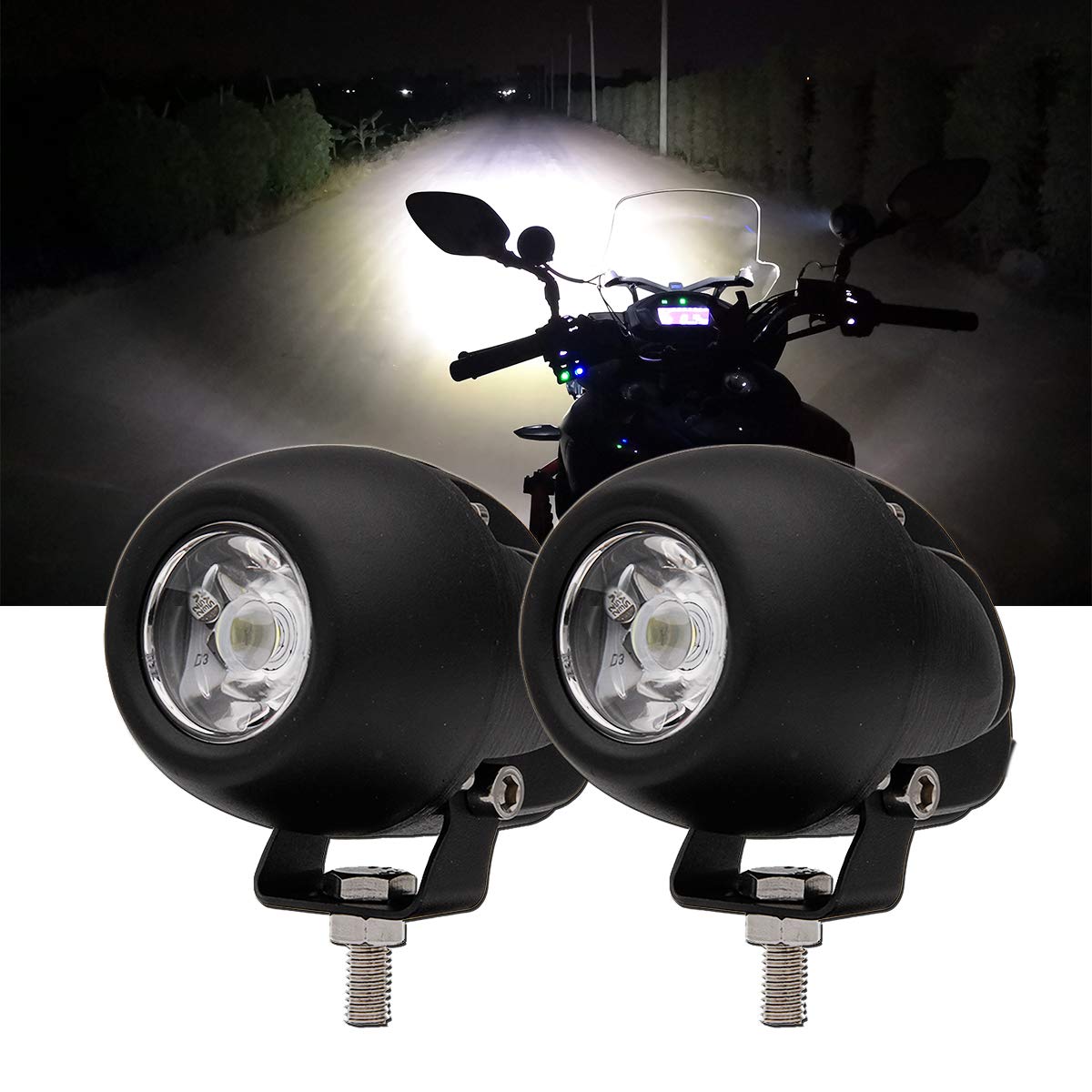 Chelhead 2 PCS 2.7 Inch Round LED Driving Lights - 7D 6000K Spot Beam White Waterproof Fog Pods for Motorcycle Jeep SUV Truck Wrangler Boat Tractor - Off-Road ATV UTV Snowplow Farm Equipment Lighting
