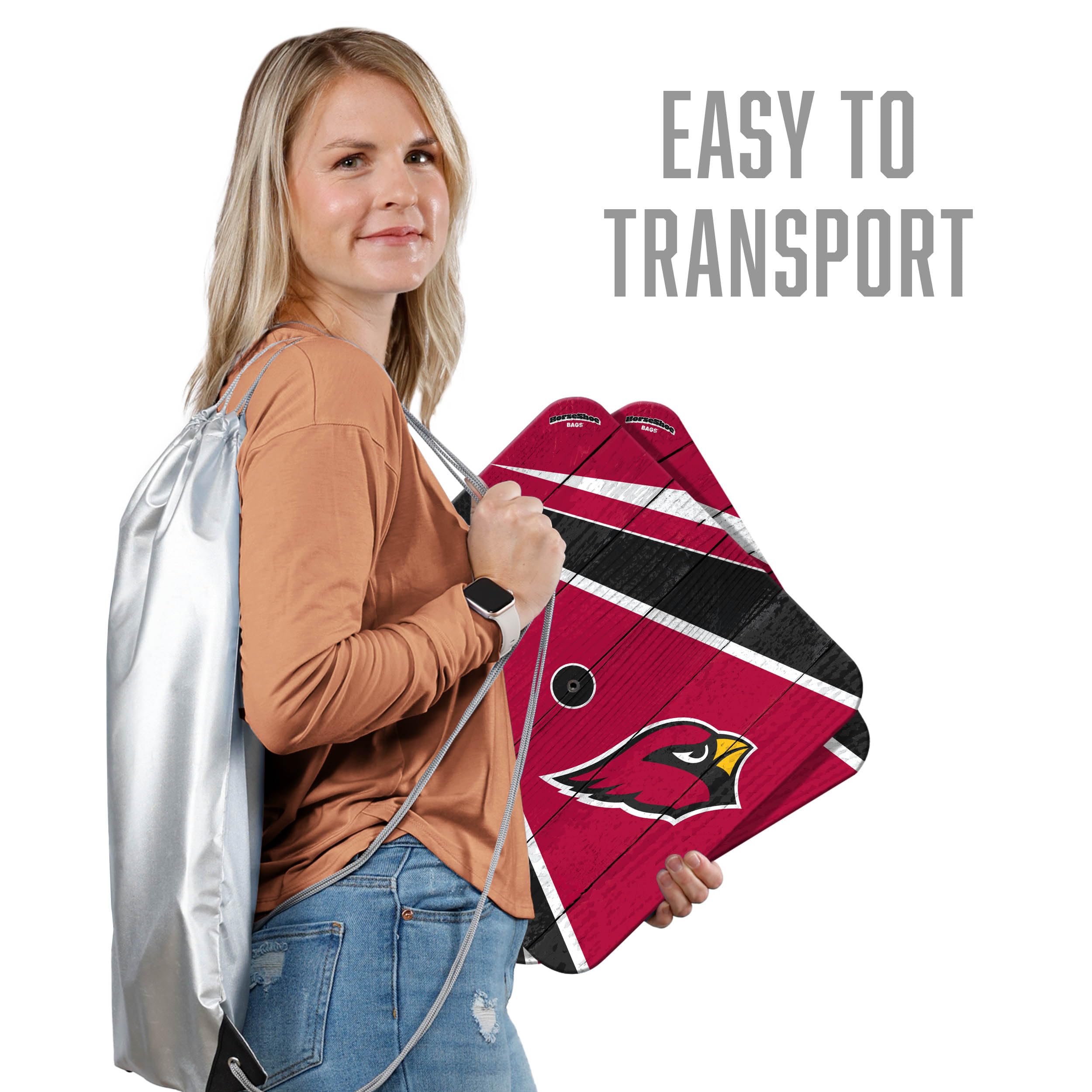 YouTheFan NFL Arizona Cardinals Horseshoe Crossbody Bag - Stylish Team Logo Purse for Women & Men - Perfect for Game Day, Travel & Casual Outings