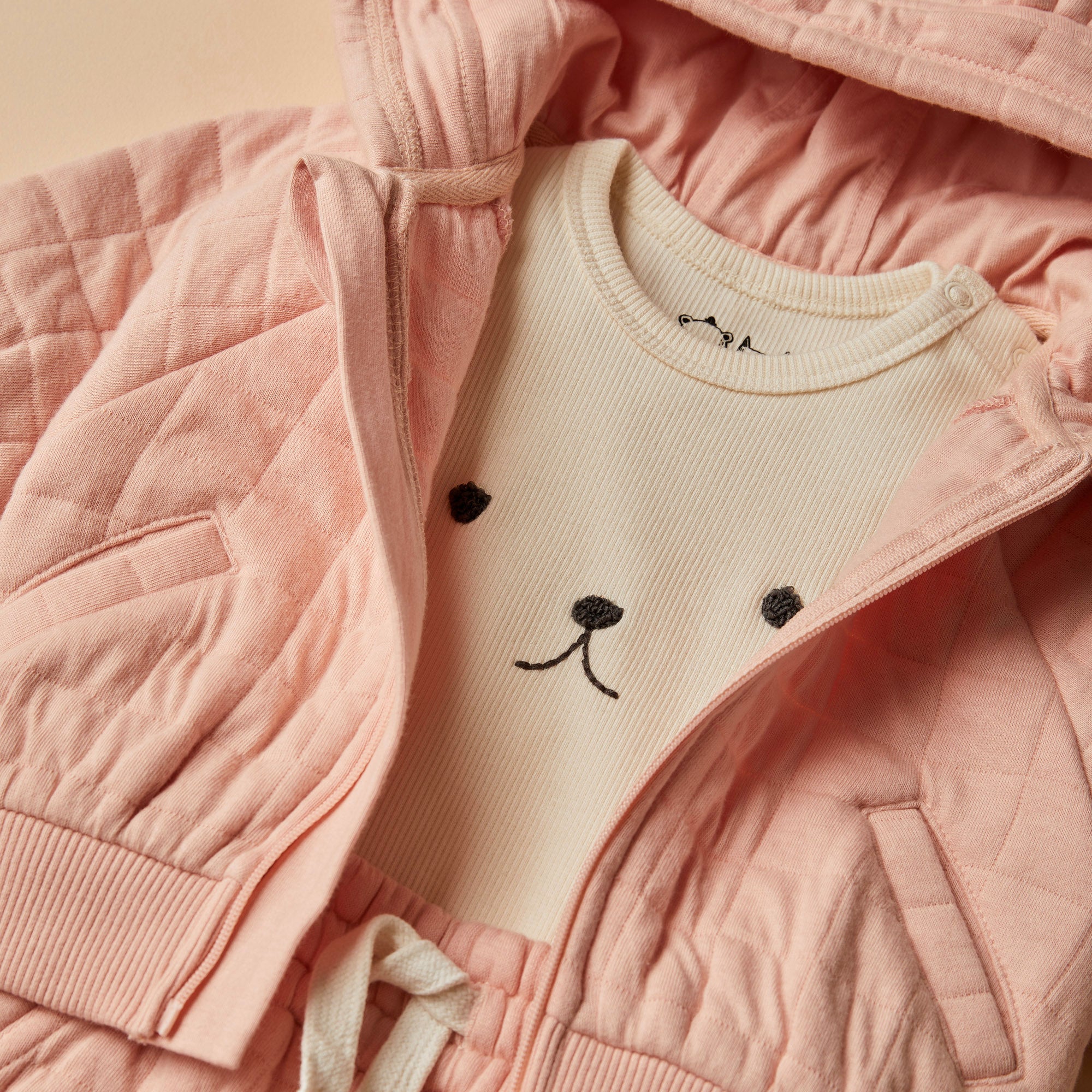 Stylish Pink Organic Quilted Jacket for Women - Eco-Friendly Fashion Outerwear - Perfect for Spring, Fall & Casual Outings
