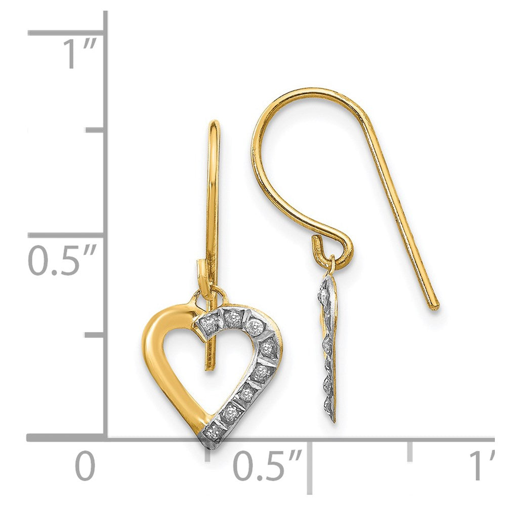 14K Gold Diamond Heart Stud Earrings for Women - Elegant Valentine's Day Gift, Anniversary Jewelry (Model DF262) | Perfect for Date Nights, Weddings & Special Occasions