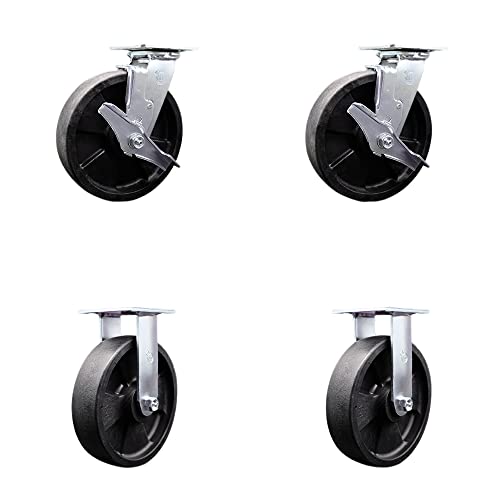 2 Swivel w/2 Brakes & 2 Swivel Locks - 2 Rigid