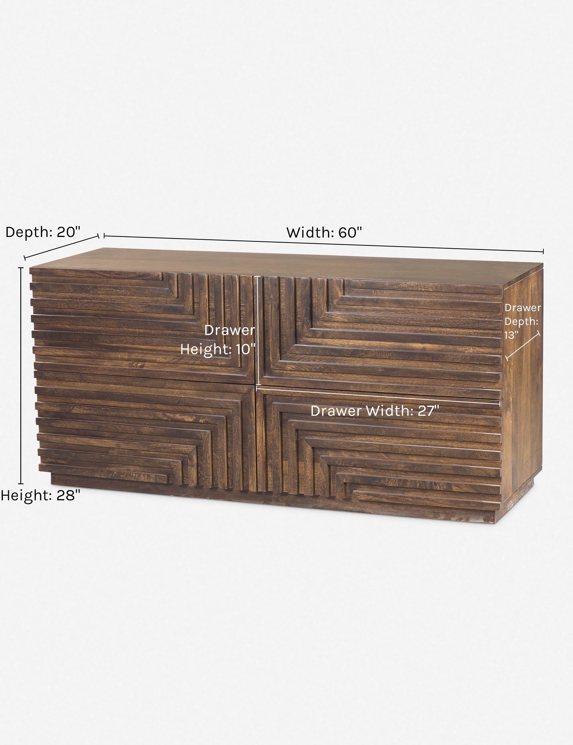 Cinzia Dresser - Elegant Wooden Dresser with 6 Drawers for Bedroom Storage & Organization | Perfect for Home, Office, or Dorm Room Decor
