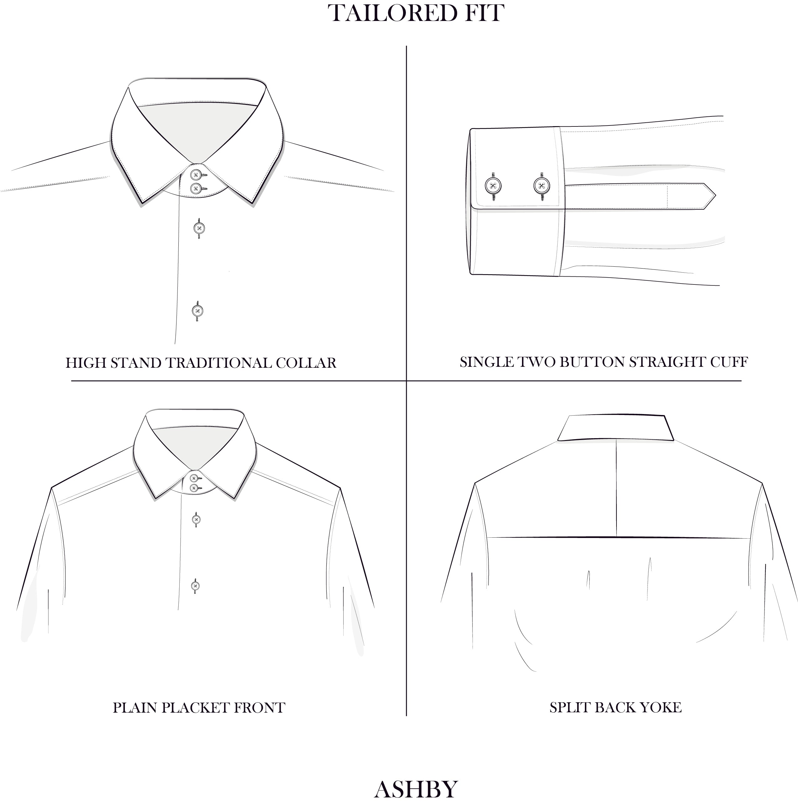Ashby White Poplin Cotton Shirt for Men - Classic Slim Fit Dress Shirt for Office, Wedding & Formal Occasions