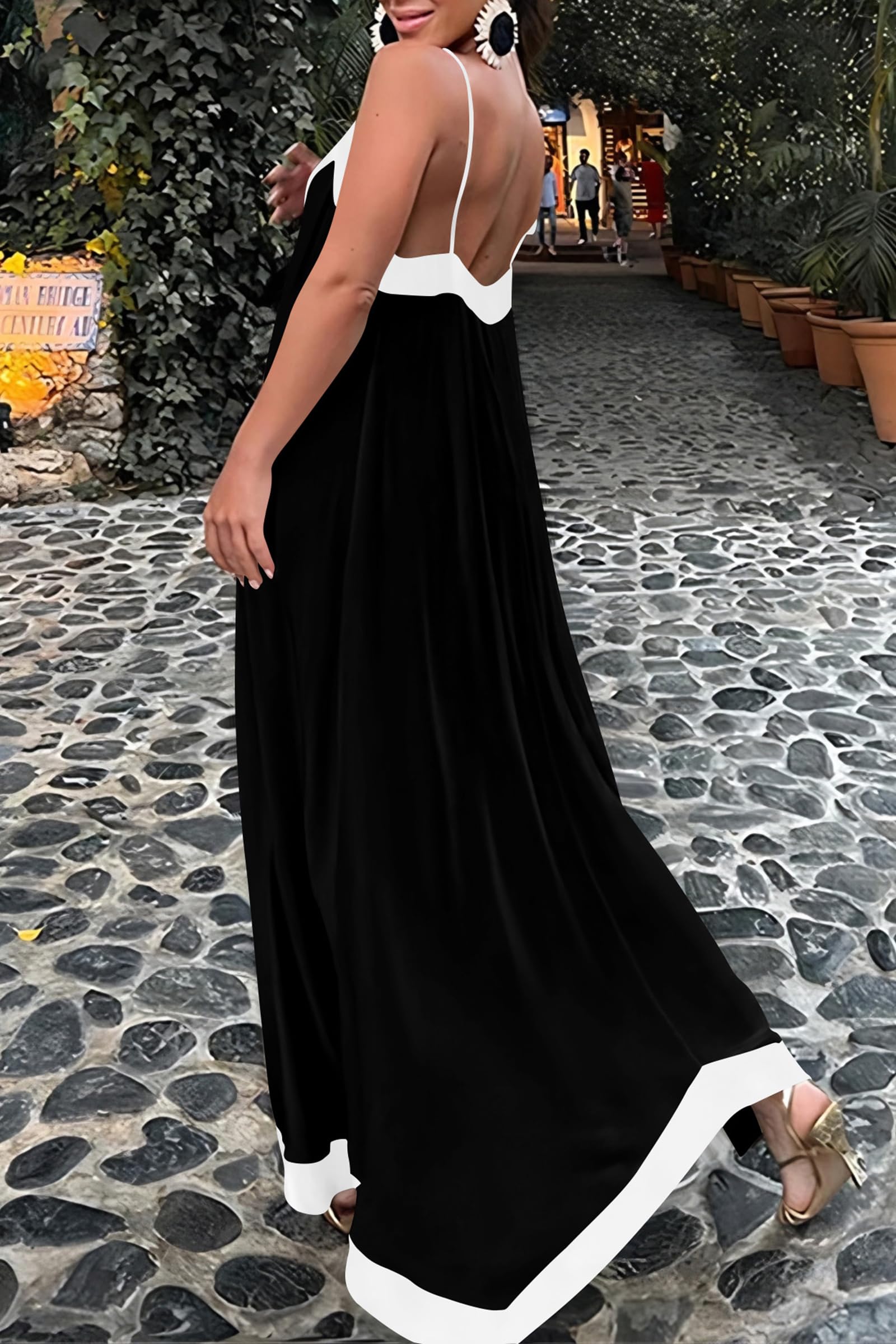 PRETTYGARDEN Women's Summer Maxi Dress 2025 - Sleeveless V-Neck Spaghetti Strap Flowy Elegant Beach Wedding Party Dress for Vacation, Date Night & Special Occasions