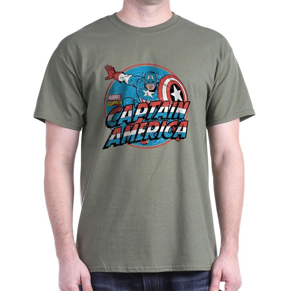 Vintage Captain America Graphic T-Shirt - Dark Heather Tee for Men & Women | Superhero Comic Fan Apparel for Casual Wear & Cosplay