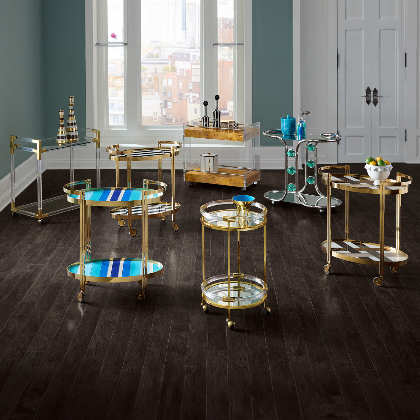 Chambeige Bar Cart - Stylish Rolling Serving Cart for Home Bar, Kitchen, or Living Room | Perfect for Entertaining, Storage & Decor