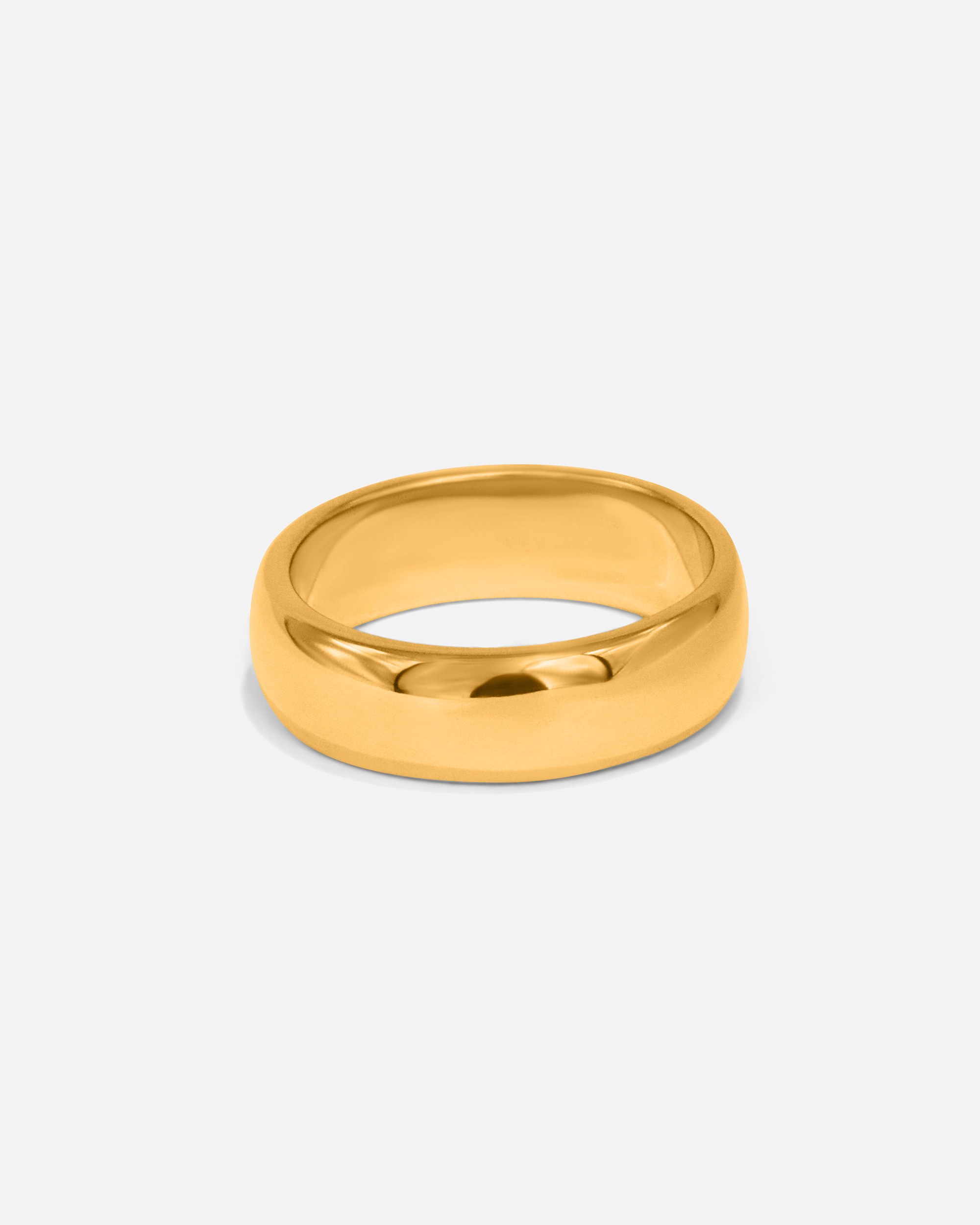 18K Gold Dome Band Ring - 6mm Wide Elegant Stackable Ring for Women, Perfect for Everyday Wear, Stacking, and Special Occasions