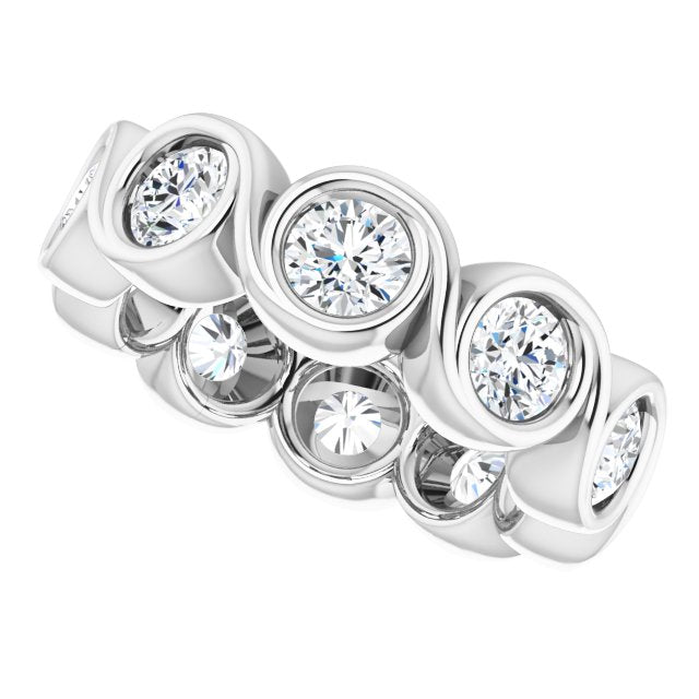 3.30 Carat Bezel Set Round Diamond Eternity Band for Women - Wedding, Anniversary & Special Occasion Jewelry Gift