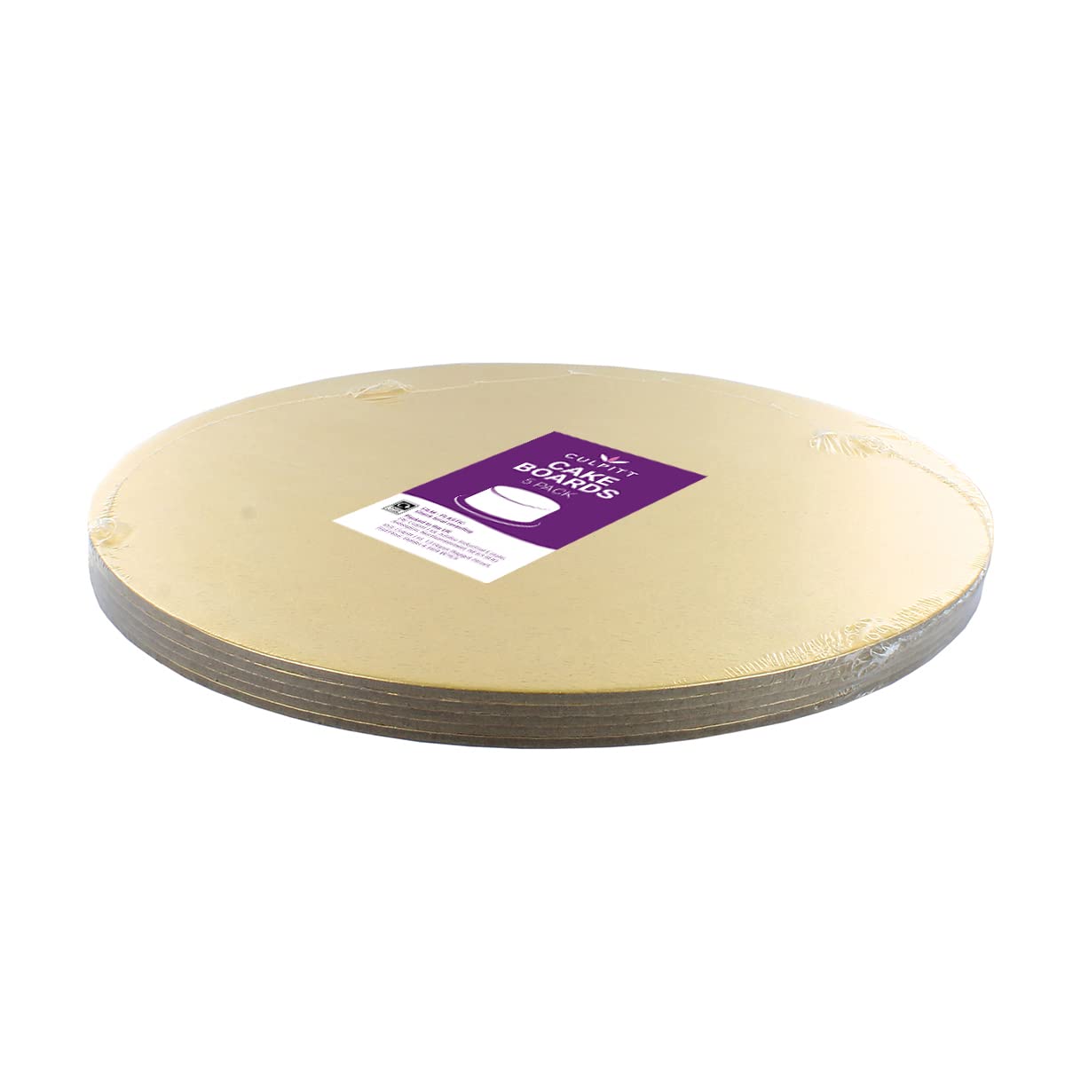 Culpitt 10 Inch Double Thickness Cake Cardboards - 5 Pack Pale Gold Cut Edge 3mm Thick (90276) | Perfect for Wedding Cakes, Birthday Cakes & Professional Baking Displays