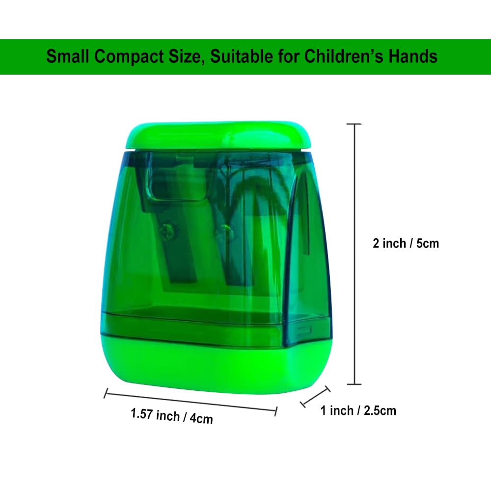 Bulk 24-Pack Colored Manual Pencil Sharpeners - Dual Hole Handheld Sharpener with Lid for Kids & Adults - Perfect for Classroom, School, Office & Home Use