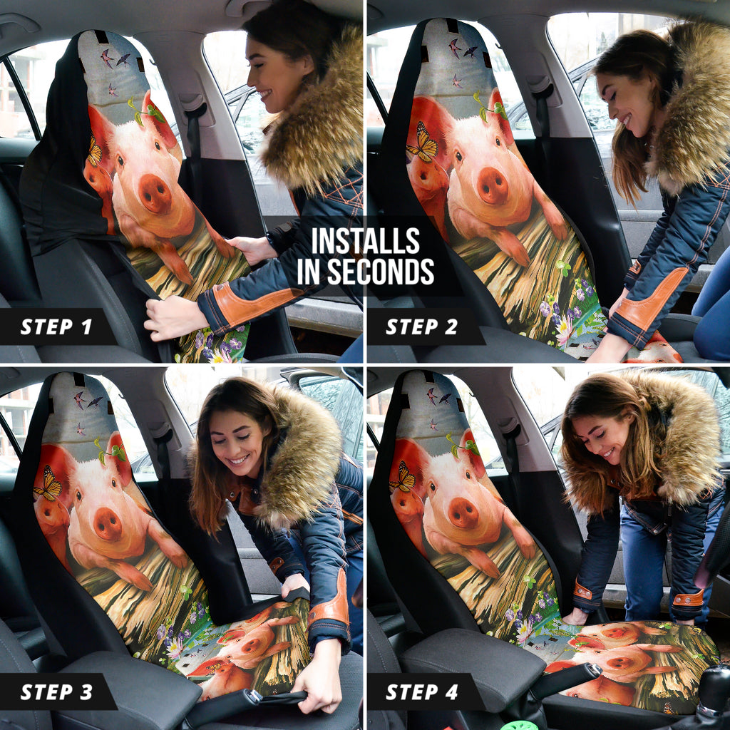 Premium Pig Car Seat Covers - Cute & Durable Auto Accessories for Pet Lovers | Perfect Gift for Women & Men | Ideal for Cars, Trucks & SUVs