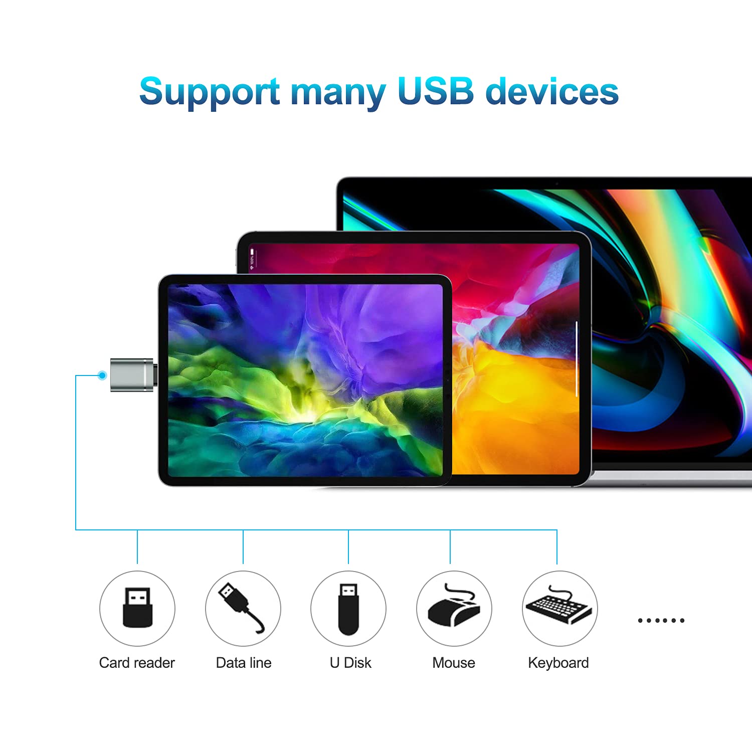USB C to USB 3.0 Adapter 3-Pack, USB Type C Male to USB Female Converter - Compatible with MacBook Pro 2020, MacBook Air 2020, iMac 2021, iPad Pro 2021 & Thunderbolt 3 Devices (Gray) - Perfect for Data Transfer, Charging & Connecting Peripherals