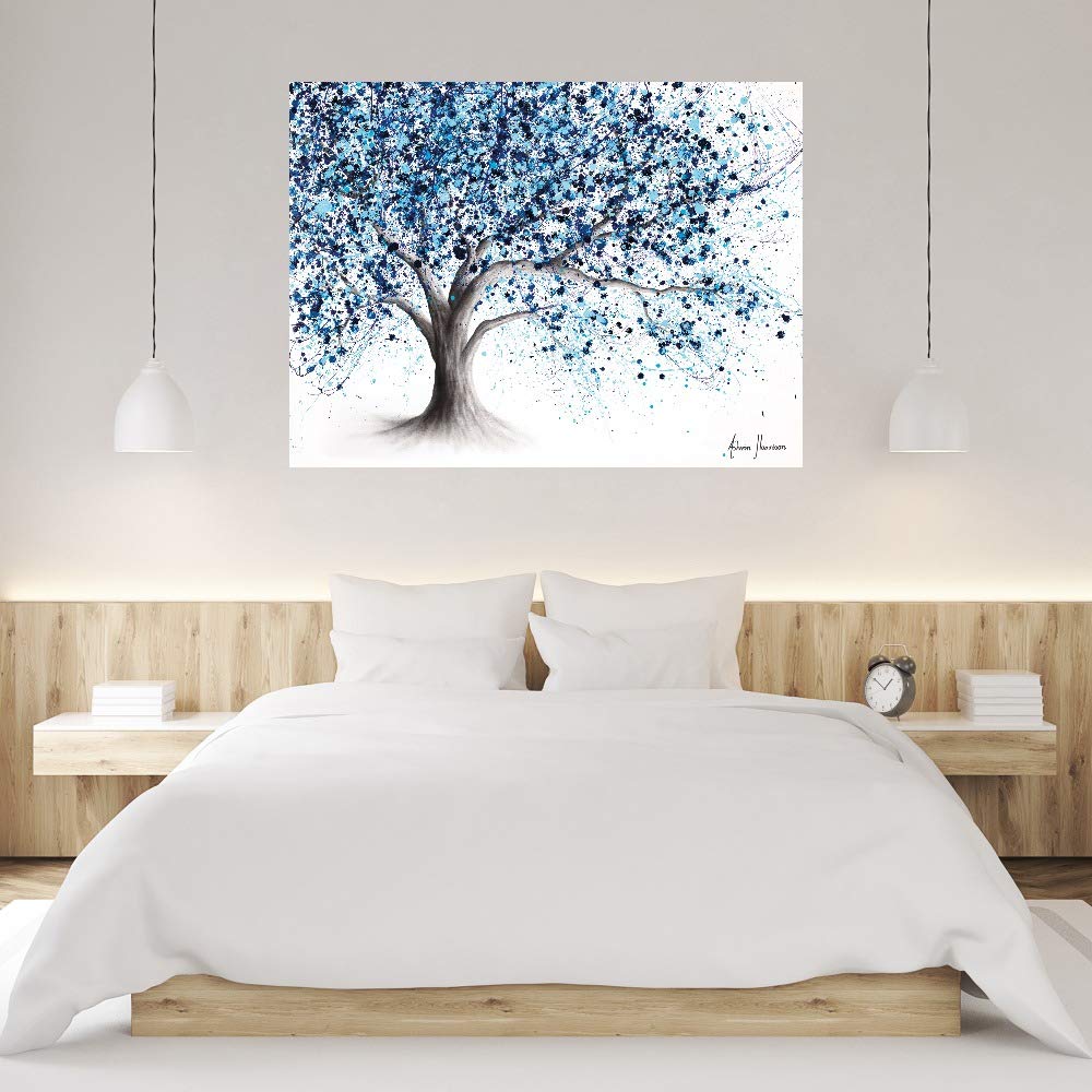 Ashvin Harrison Marine Tree Canvas Wall Art - 46x35 Inch Ready to Hang Fine Art Print for Living Room, Bedroom, Office Decor - Coastal & Nature Inspired Home Décor