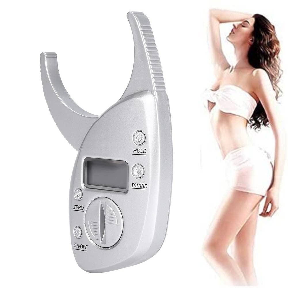 Accurate Body Fat Caliper - Digital BMI & Body Fat Measurement Tool for Men & Women - Measures Arms, Chest, Thigh & Waist - Includes Body Tape Measure (3V Battery Not Included) - Perfect for Fitness Tracking, Weight Loss Programs & Health Monitoring