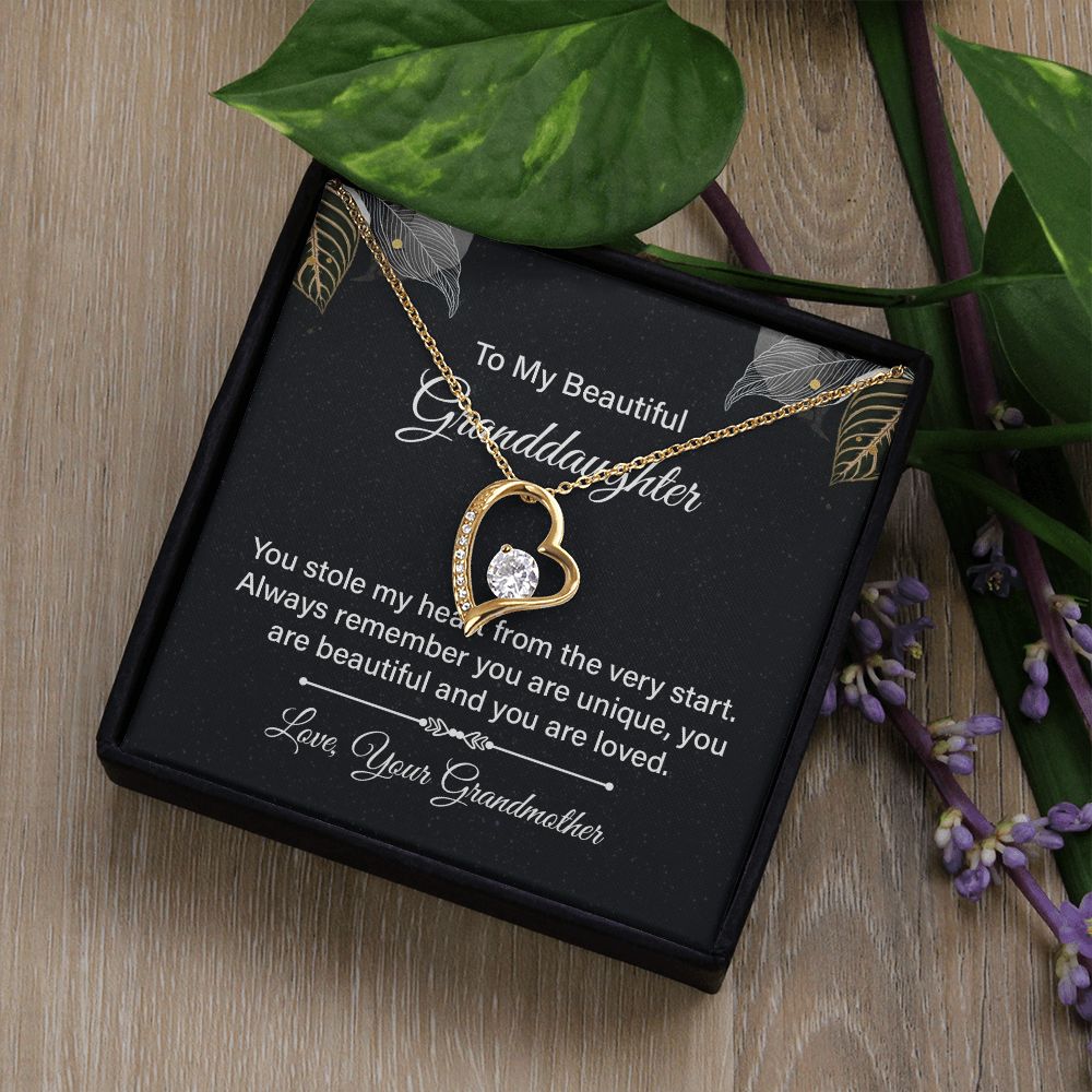 Heart Necklace Gift for Granddaughter - Elegant Jewelry from Grandma | Perfect for Birthdays, Graduation & Special Occasions