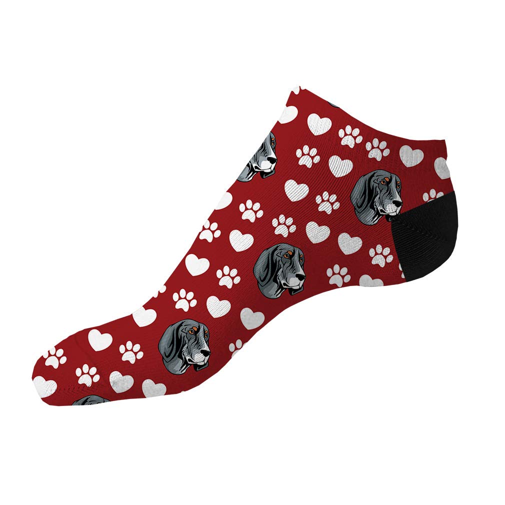 Speedy Pros No Show Socks - Bluetick Coonhound Dog Design Red Polyester Ankle Socks for Women & Men - Comfortable Breathable Crazy Fun Socks One Size Fits Most - Perfect for Casual Wear, Sports & Gifts