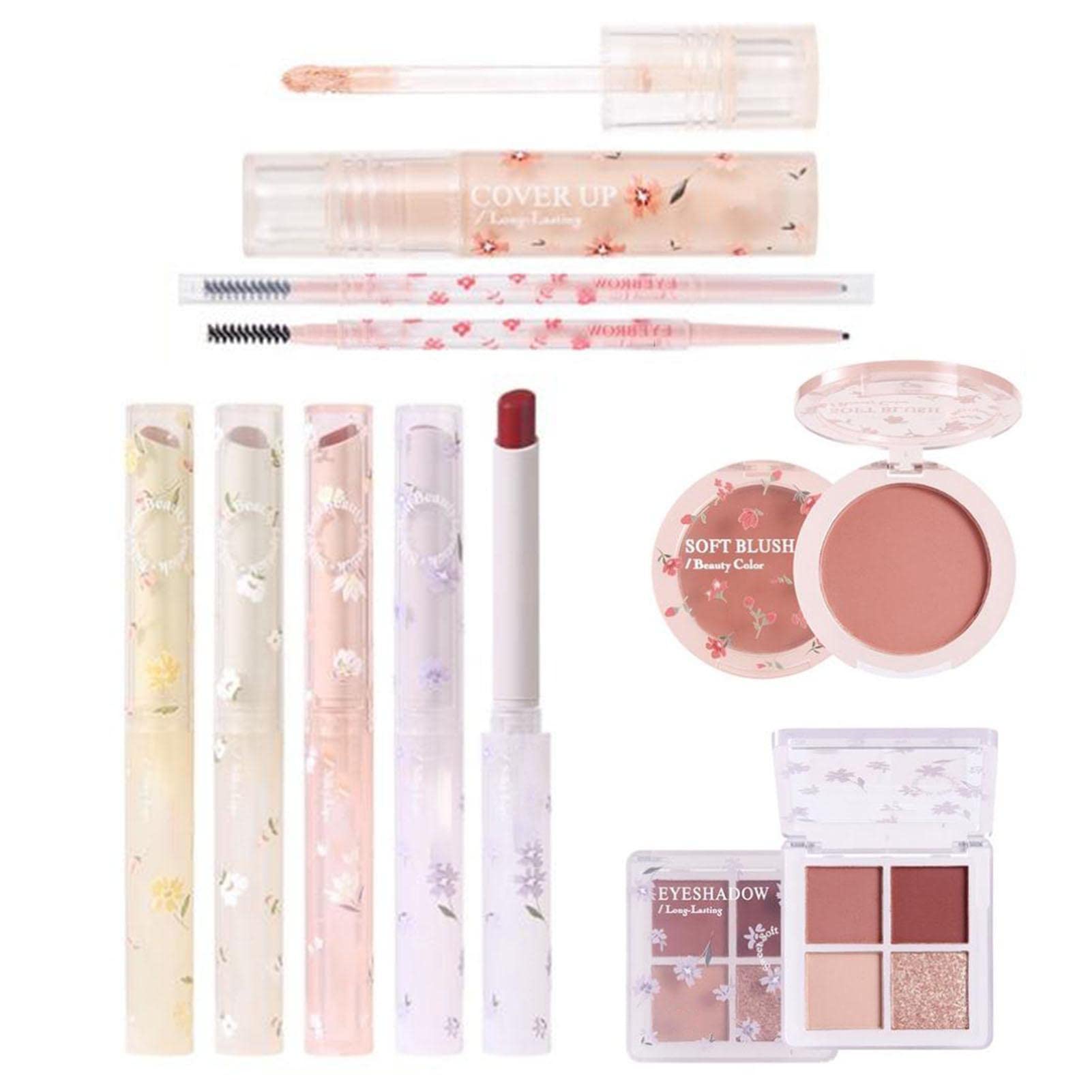 Korean 8-Piece Makeup Kit - Velvet Lipstick, Eyeshadow & More for Women | Perfect for Beginners & Pros