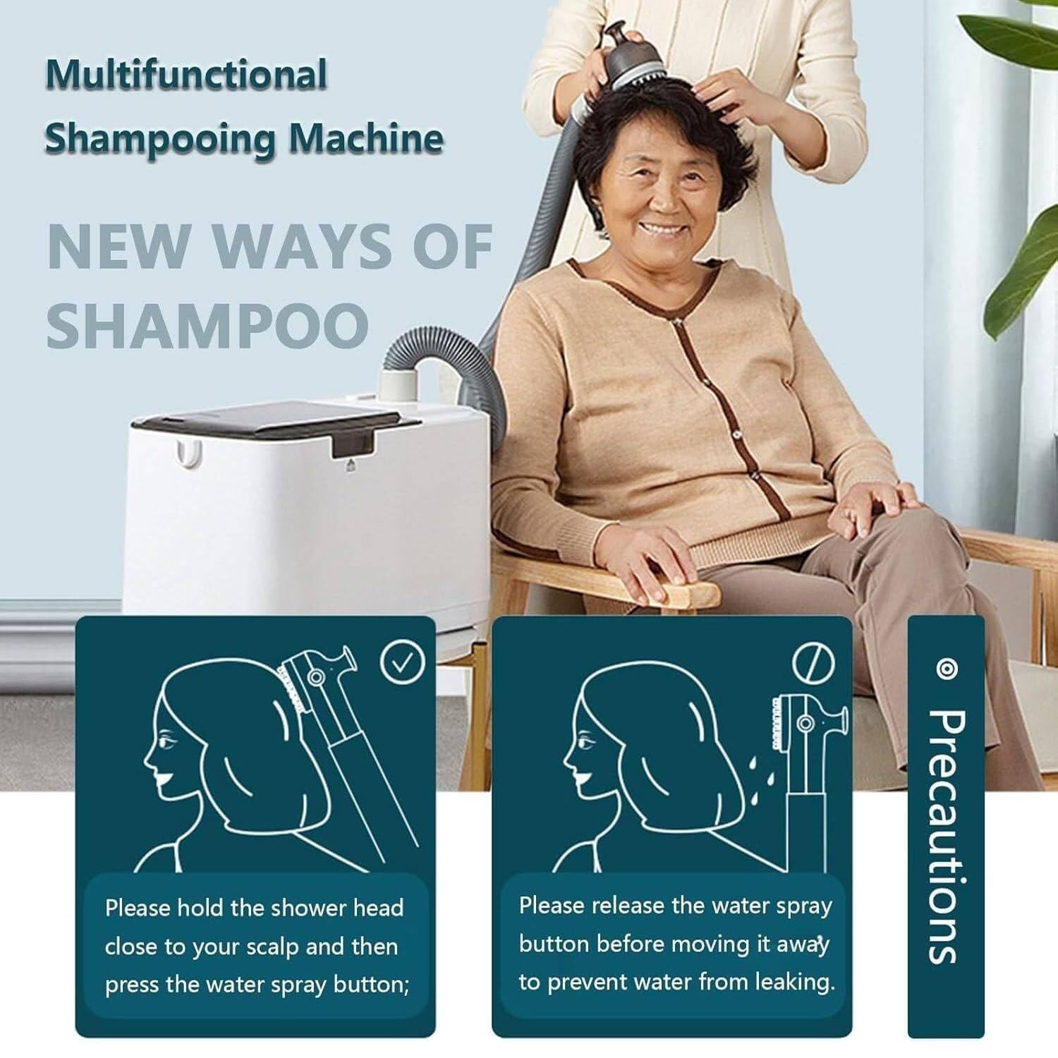 220V Electric Shampoo Machine with 5L Water Tank & 2 Massage Heads - Portable Hair Washing Equipment for Salon, Home Care, and Pet Grooming