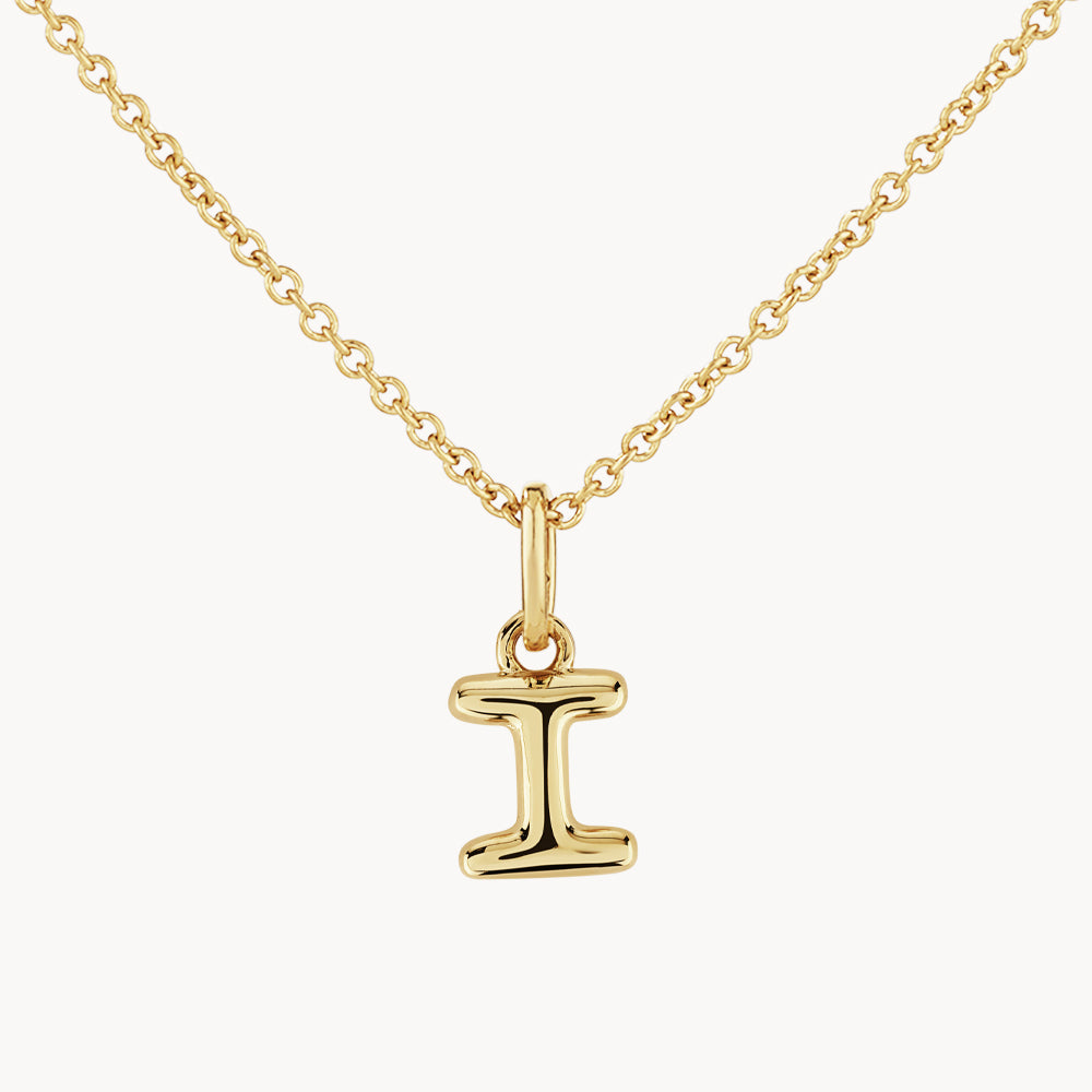 Gold Bubble Letter Necklace - Personalized Initial Pendant for Women - Perfect for Gifts, Birthdays & Everyday Wear