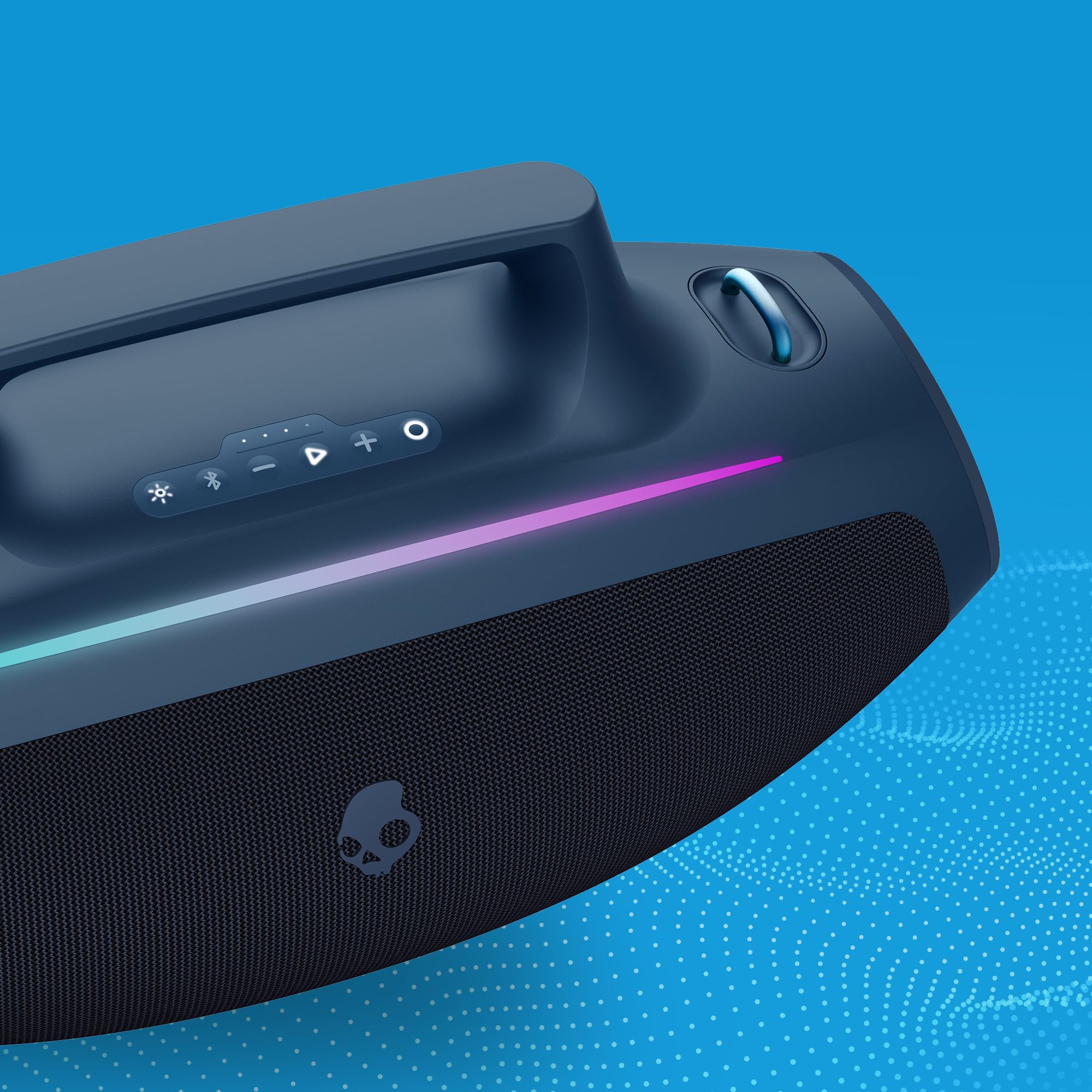 Skullcandy Barrel Bluetooth Boombox Speaker - Waterproof Wireless Portable Speaker with LED Light Show, 12-Hour Battery, Multi-Link, USB-C & USB-A Charging | Perfect for Outdoor Parties, Beach Trips & Home Entertainment