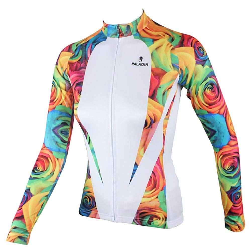 Women's Floral Botanical Long Sleeve Cycling Jersey - Winter Bike Top for Mountain & Road Biking - Perfect for Cold Weather Training and Outdoor Adventures