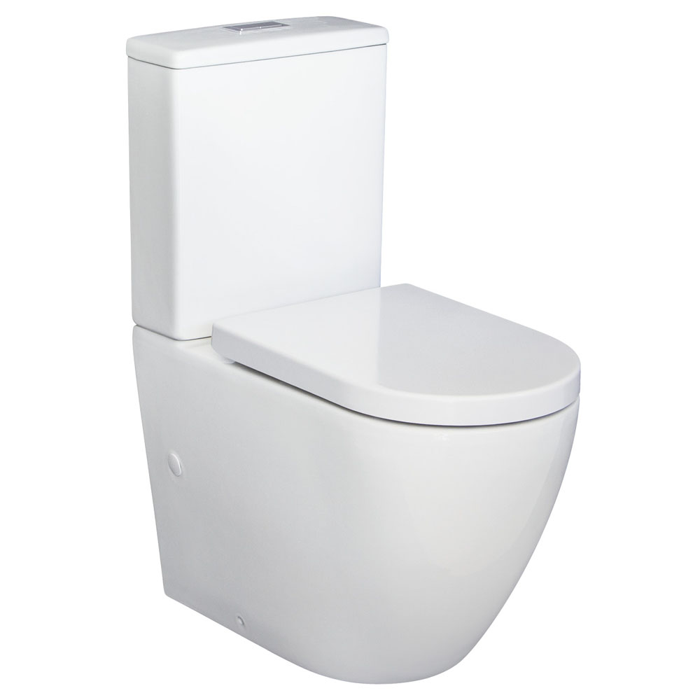 Fienza K011A Alix Extended Height S-Trap 90-160mm Toilet Suite in White - Modern Bathroom Upgrade for Comfort & Space Saving Design