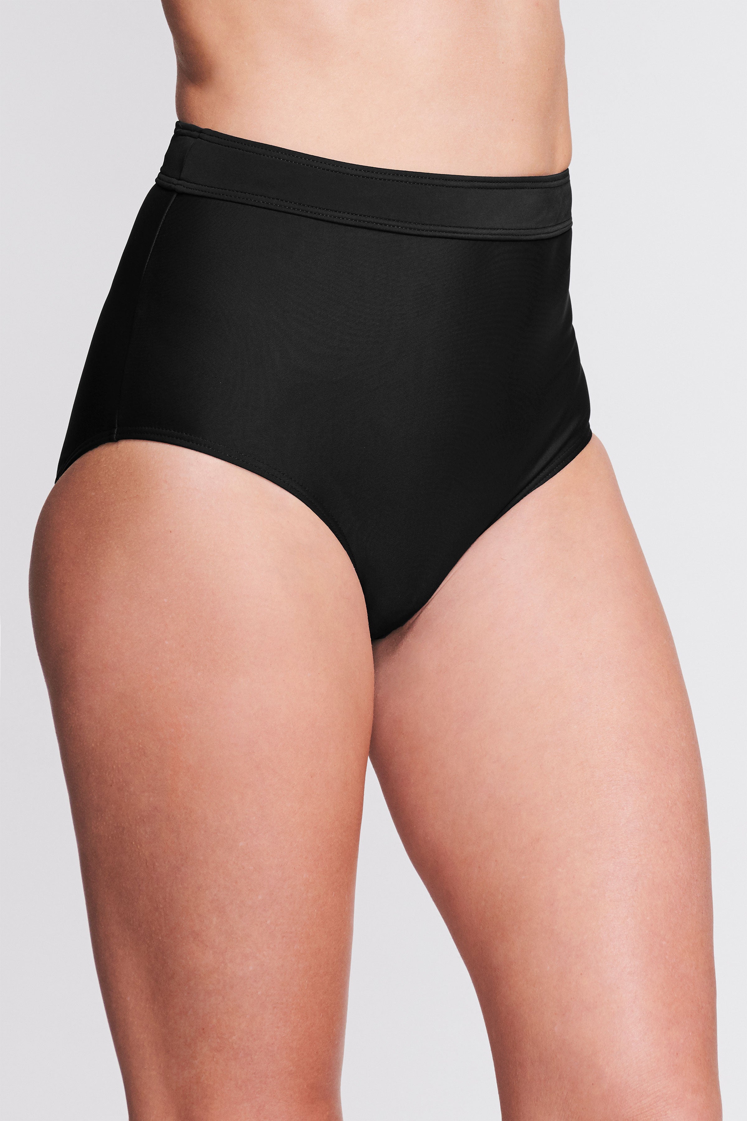 High Waist Brief in Solid Black - Comfortable Women's Underwear for Everyday Wear & Workout - Perfect for Yoga, Gym & Lounge